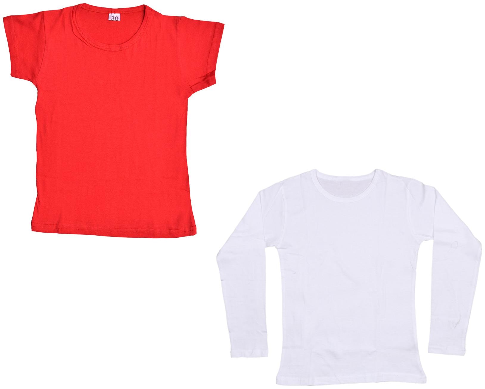 

Indiweaves Girl Cotton Solid T shirt - Multi