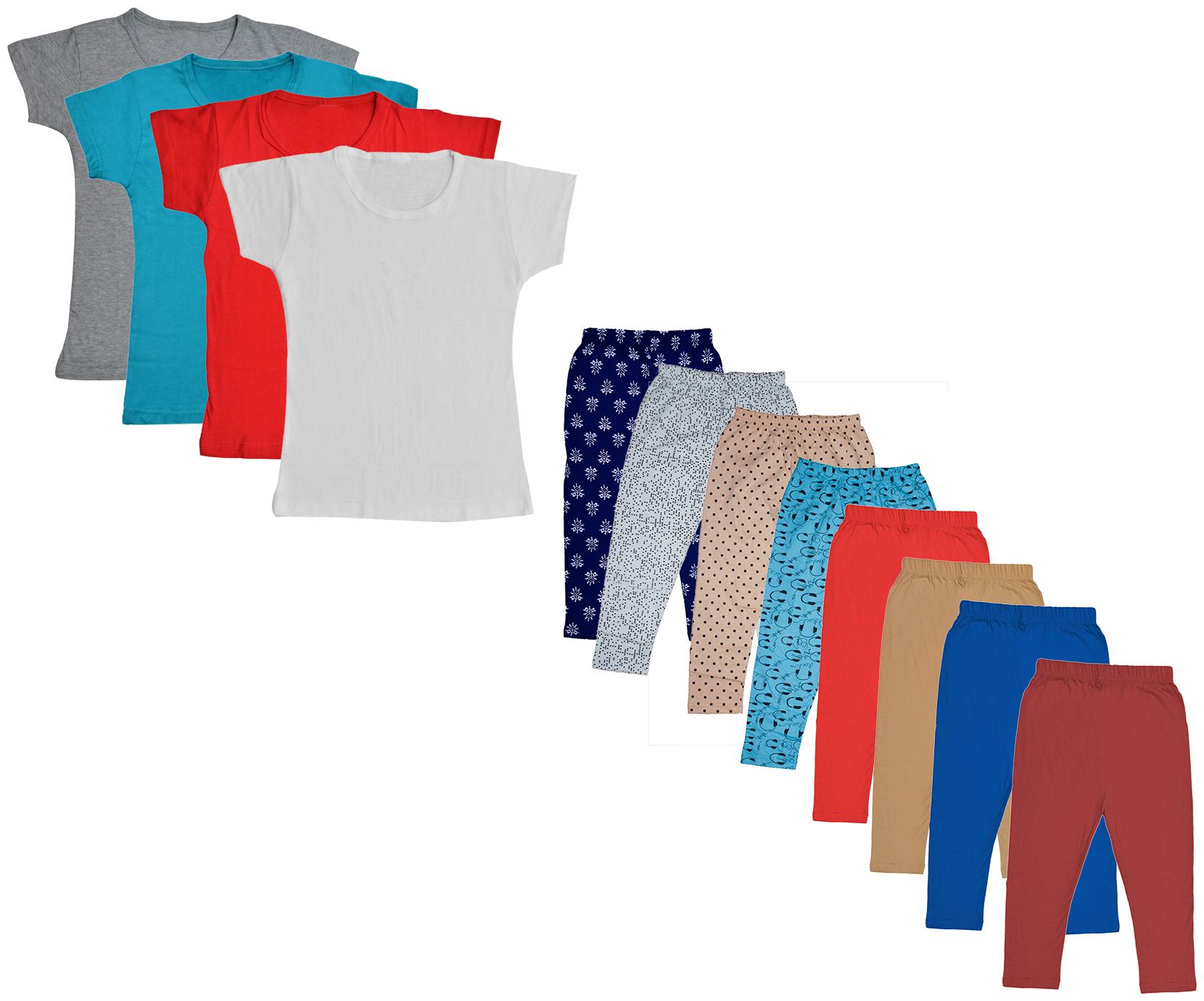 

Indiweaves Girl Cotton Top Bottom Set - Multi