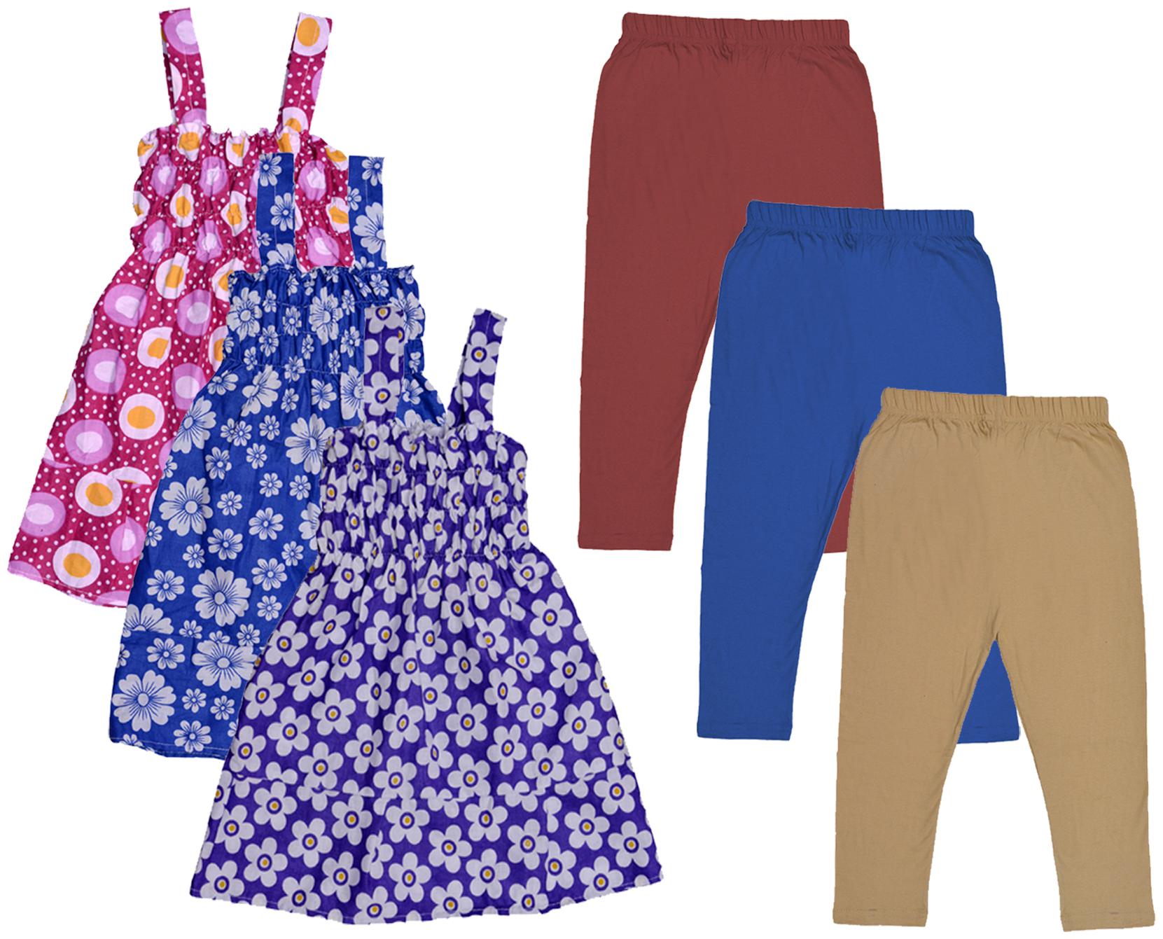 

Indiweaves Girl Cotton Top Bottom Set - Multi