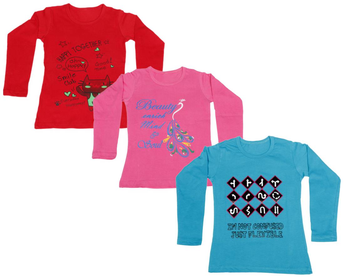 

Indiweaves Girl Cotton Solid Top - Multi