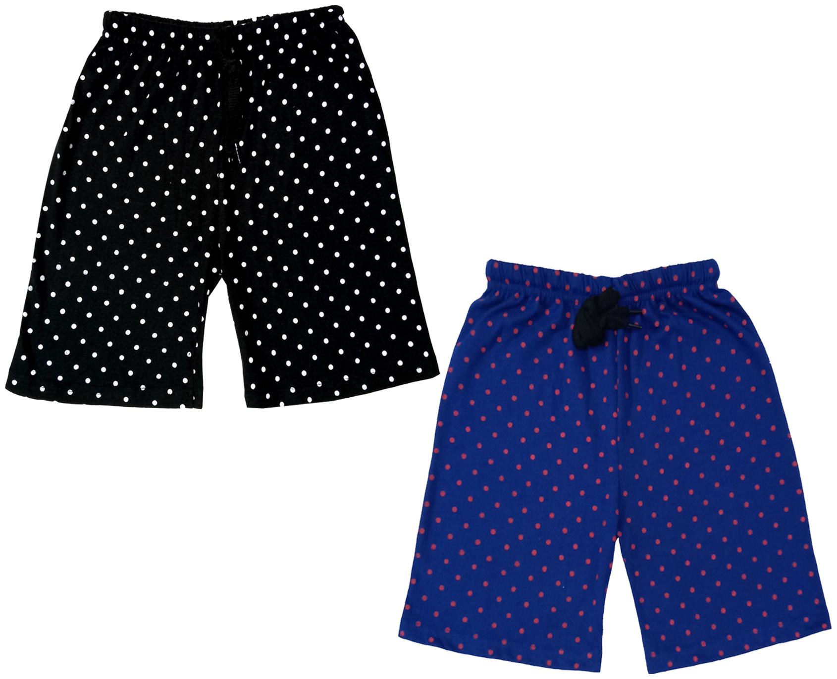 

IndiWeaves Girls Cotton Polka Dots Relaxed Fit Shorts (Pack of 2)