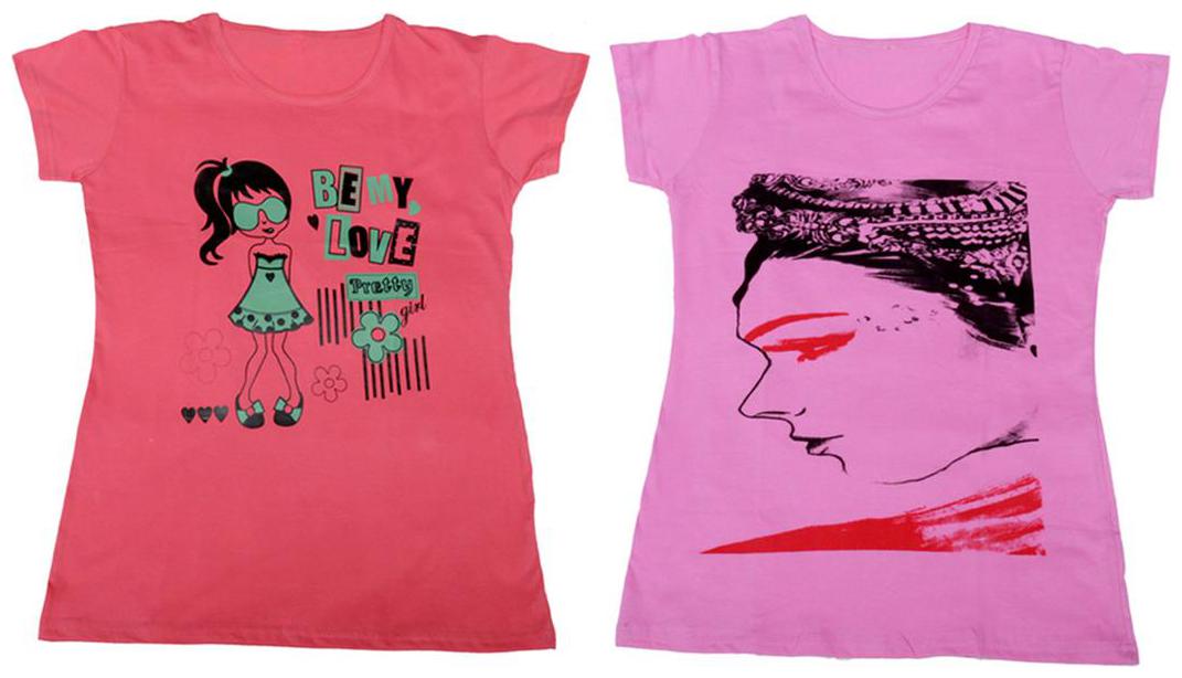 

Indiweaves Girl Cotton Solid T shirt - Multi