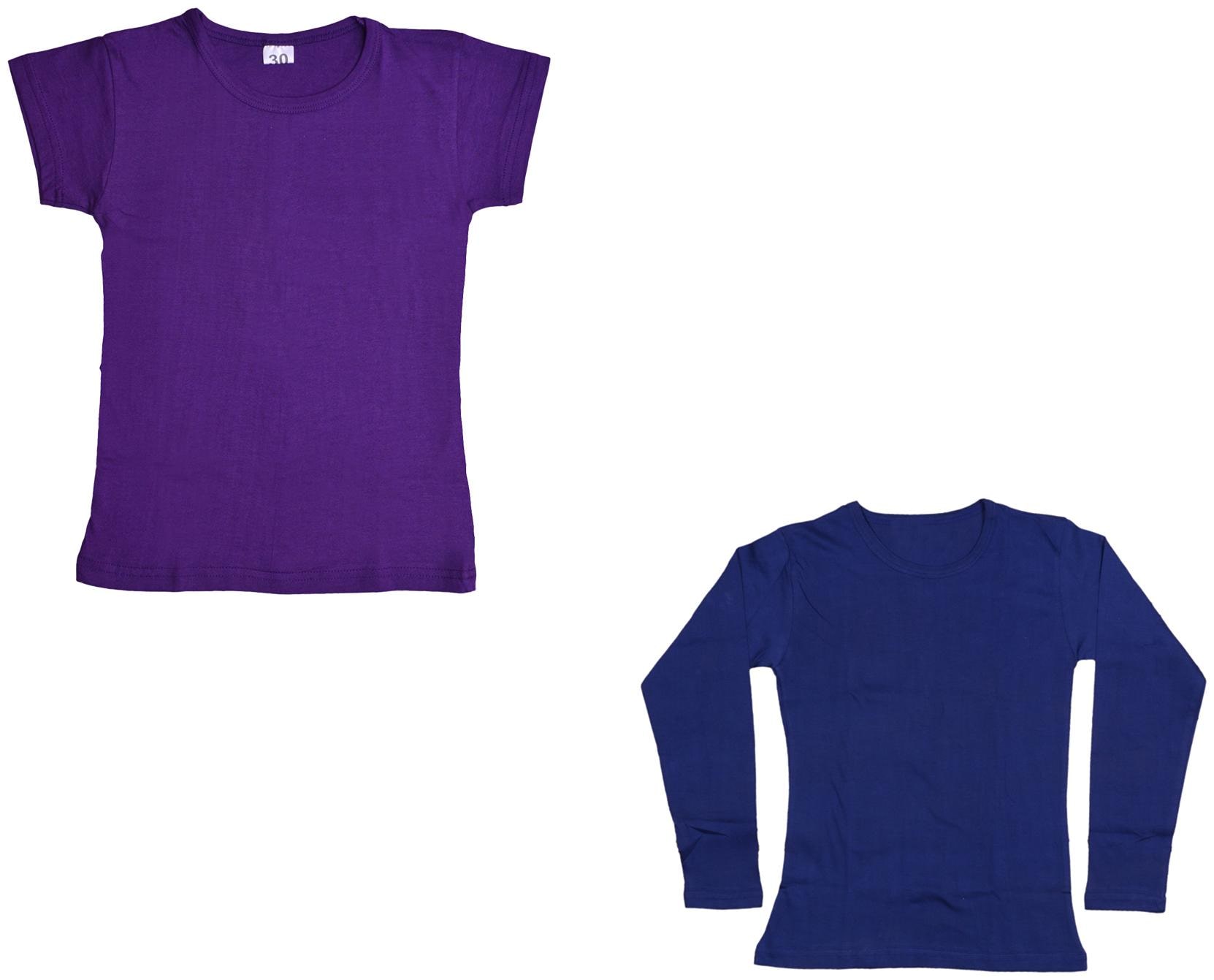 

Indiweaves Girl Cotton Solid T shirt - Multi