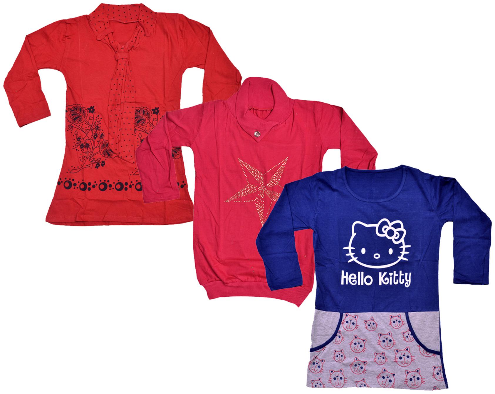 

Indiweaves Girl Cotton Printed Top - Multi