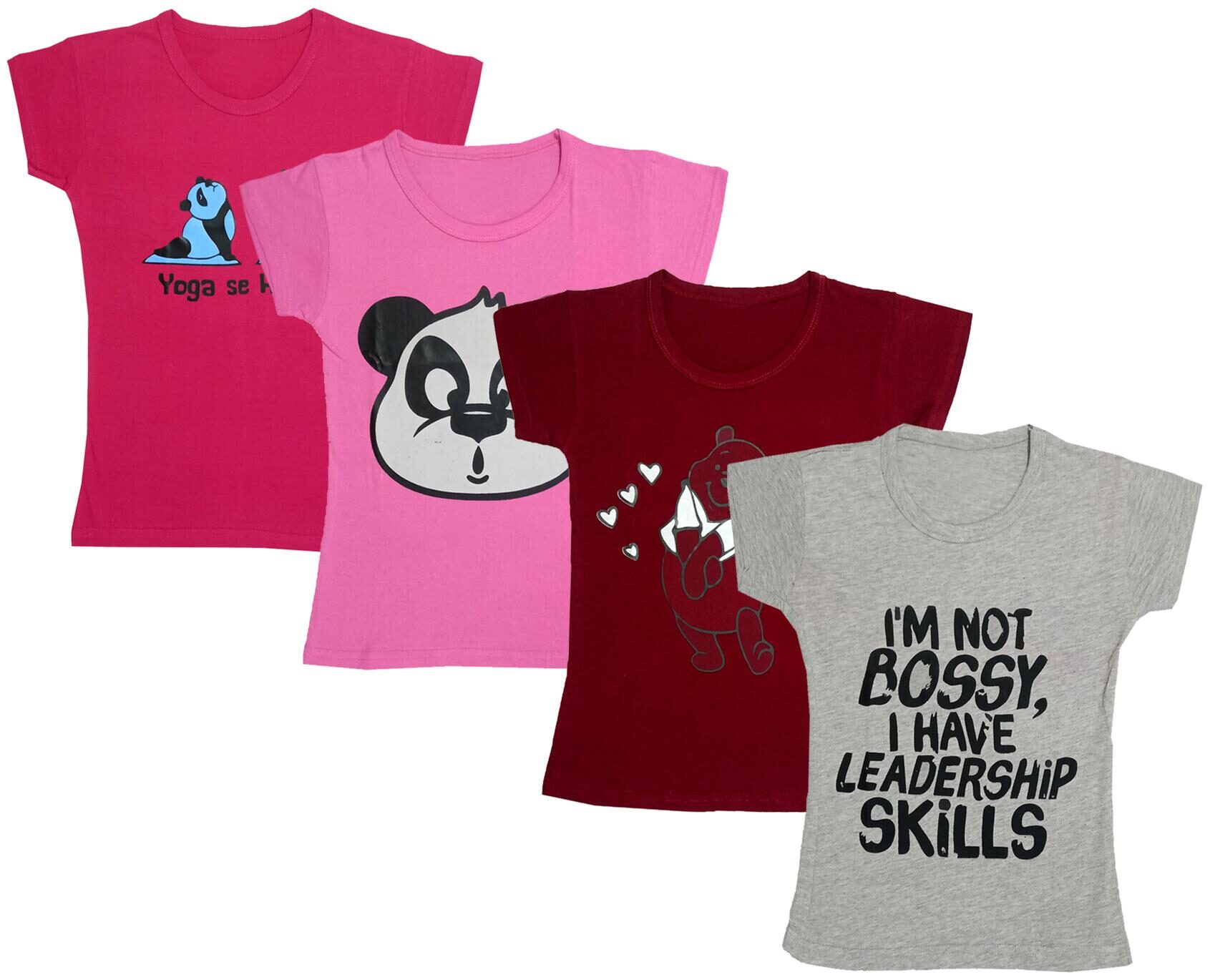 

Indiweaves Girl Cotton Printed T shirt - Multi