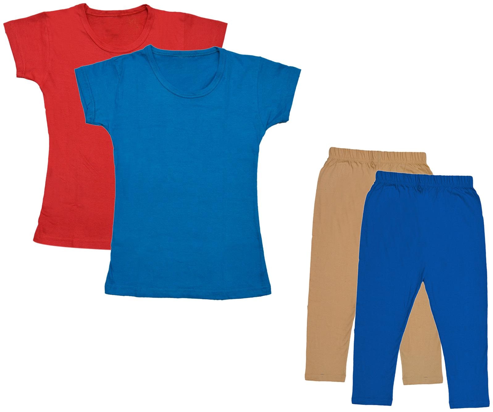 

Indiweaves Girl Cotton Top Bottom Set - Multi