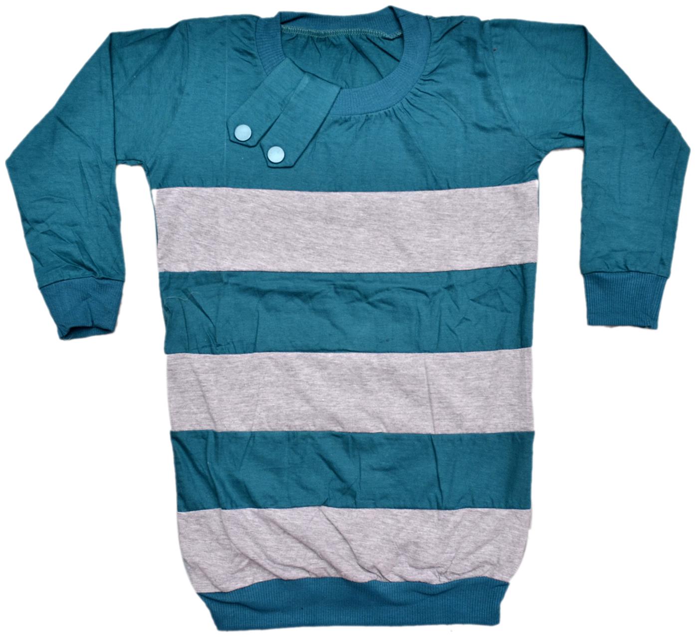 

Indiweaves Girl Cotton Printed Top - Blue Grey