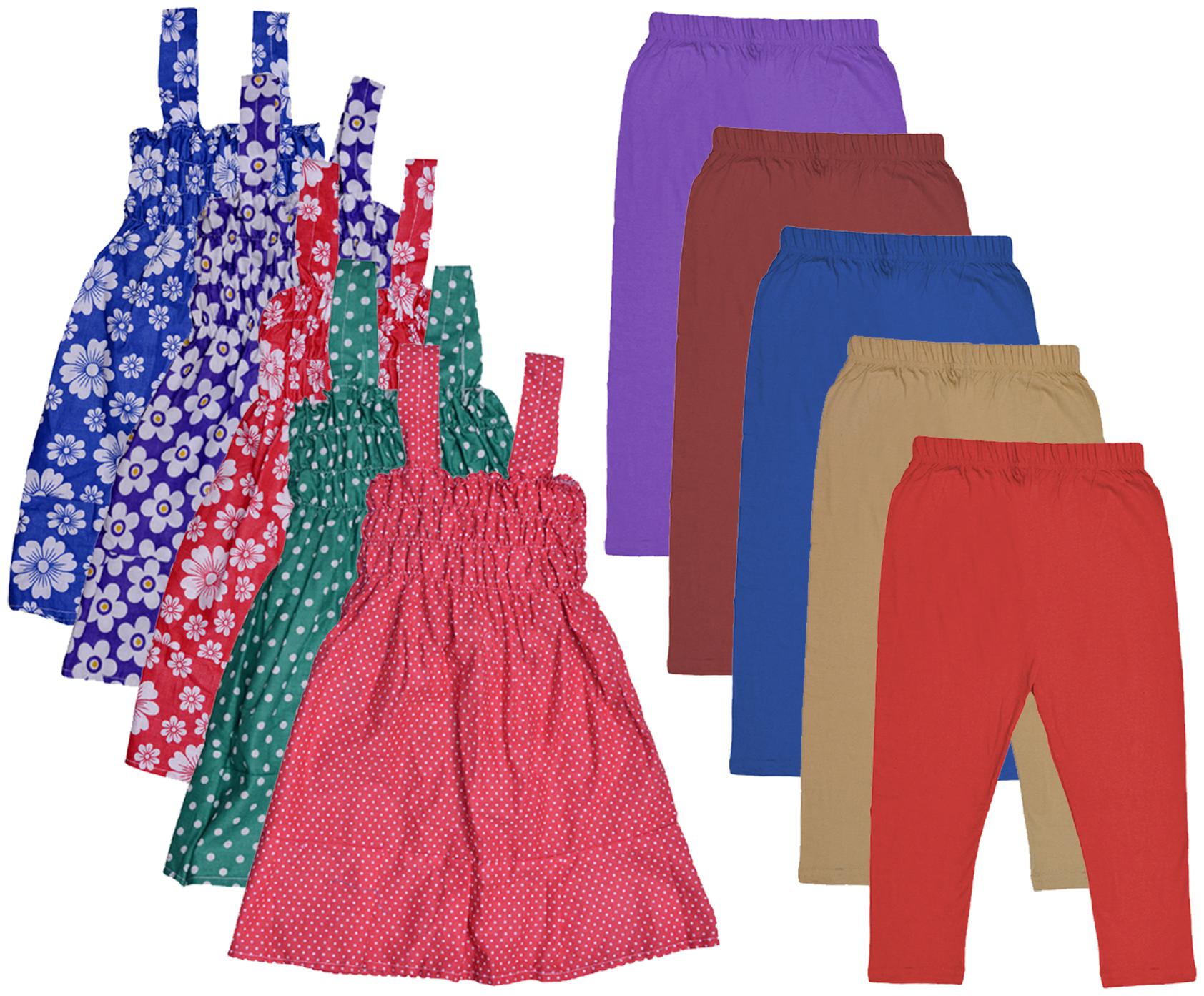 

Indiweaves Girl Cotton Top Bottom Set - Multi