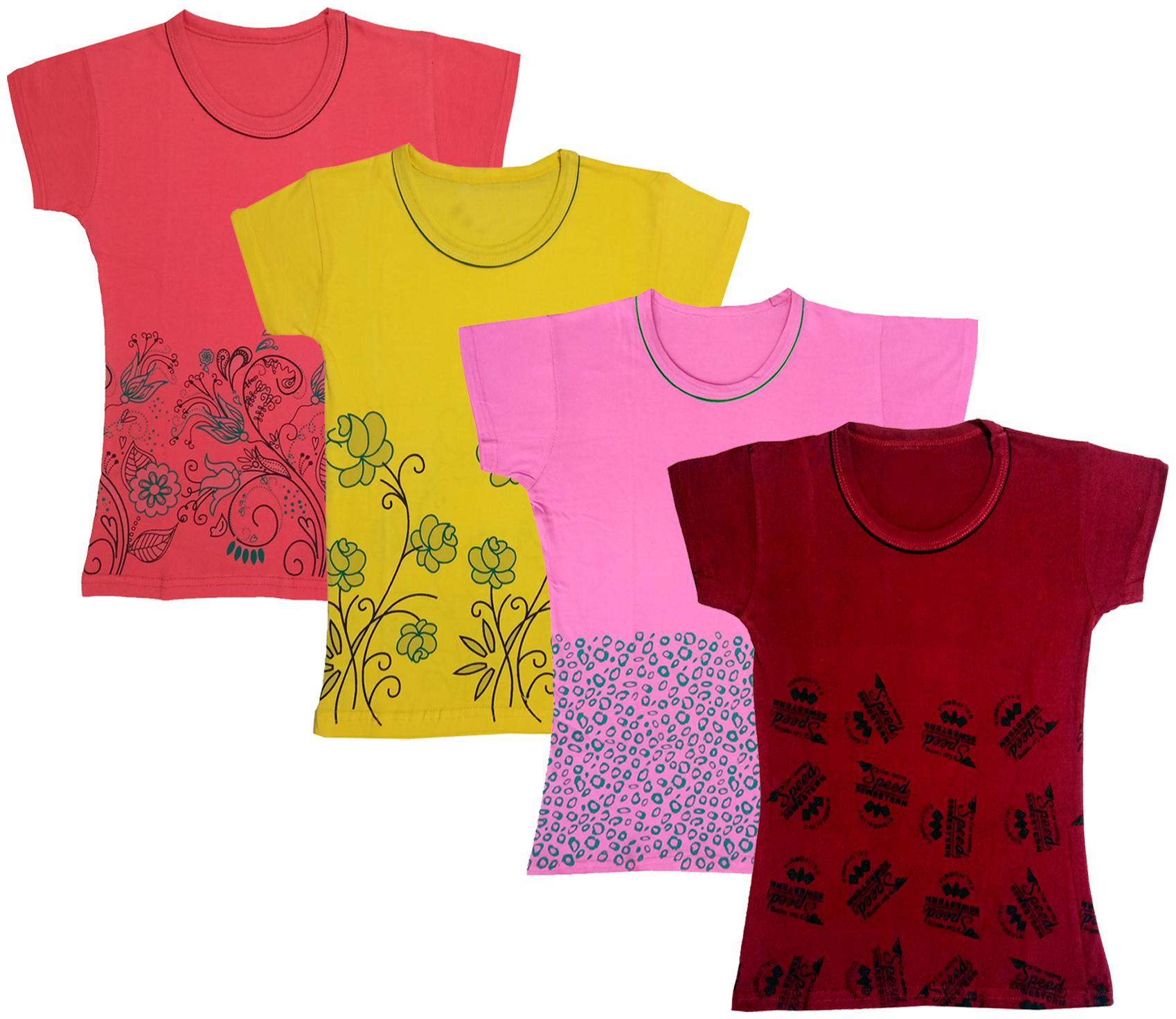 

Indiweaves Girl Cotton Printed T shirt - Multi