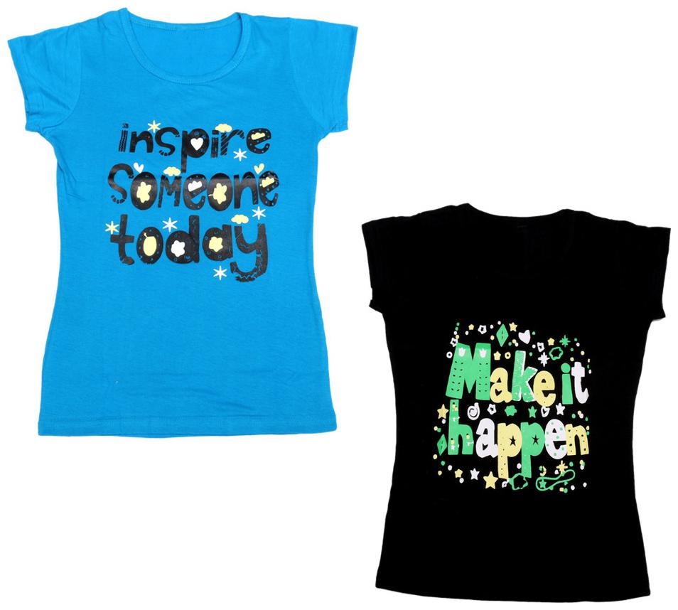 

Indiweaves Girl Cotton Printed T shirt - Multi