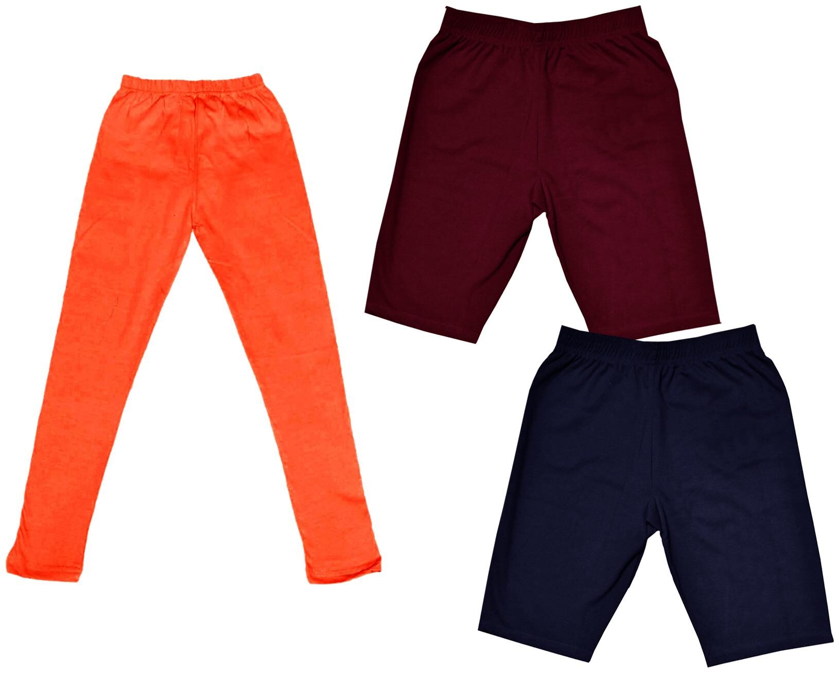 

Indiweaves Girl Cotton Solid Regular shorts - Multi