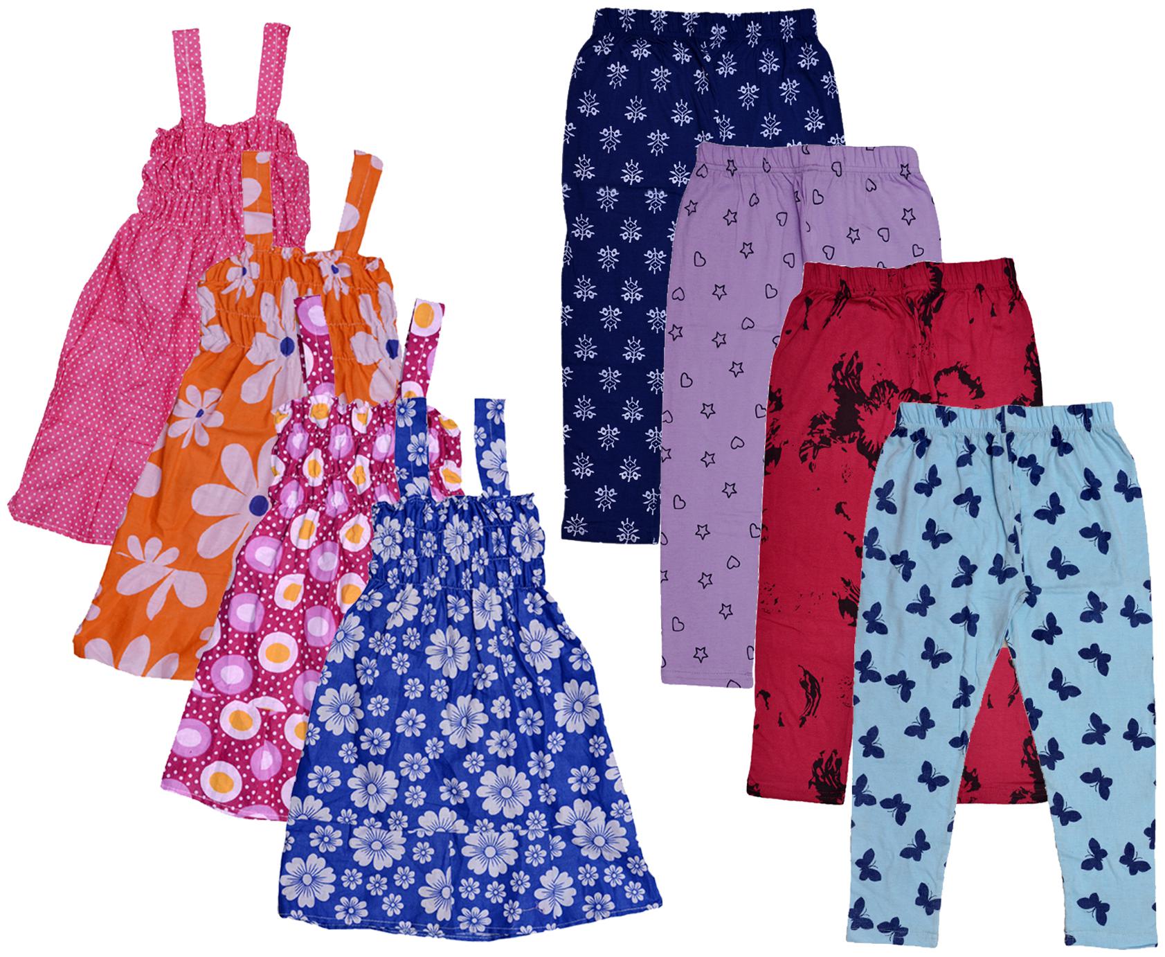 

Indiweaves Girl Cotton Top Bottom Set - Multi