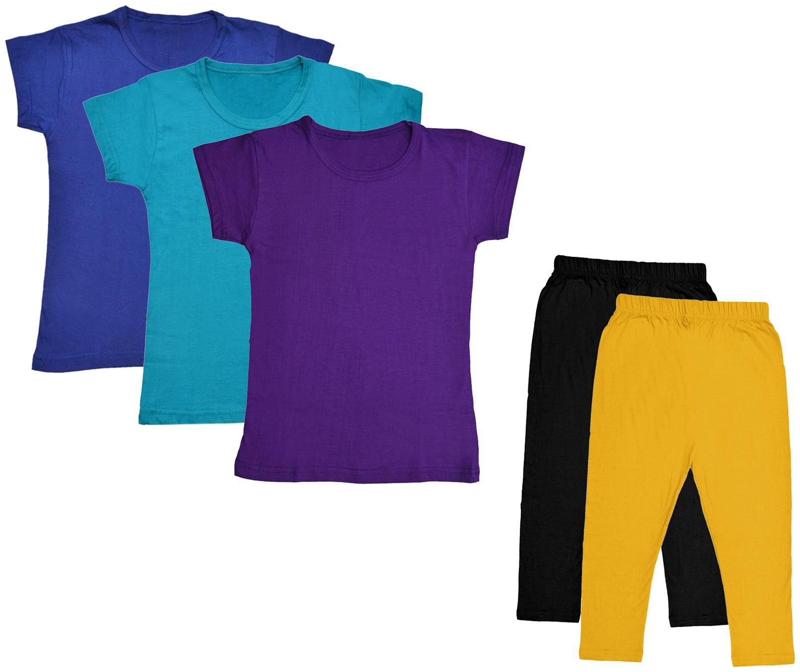 

Indiweaves Girl Cotton Top Bottom Set - Multi