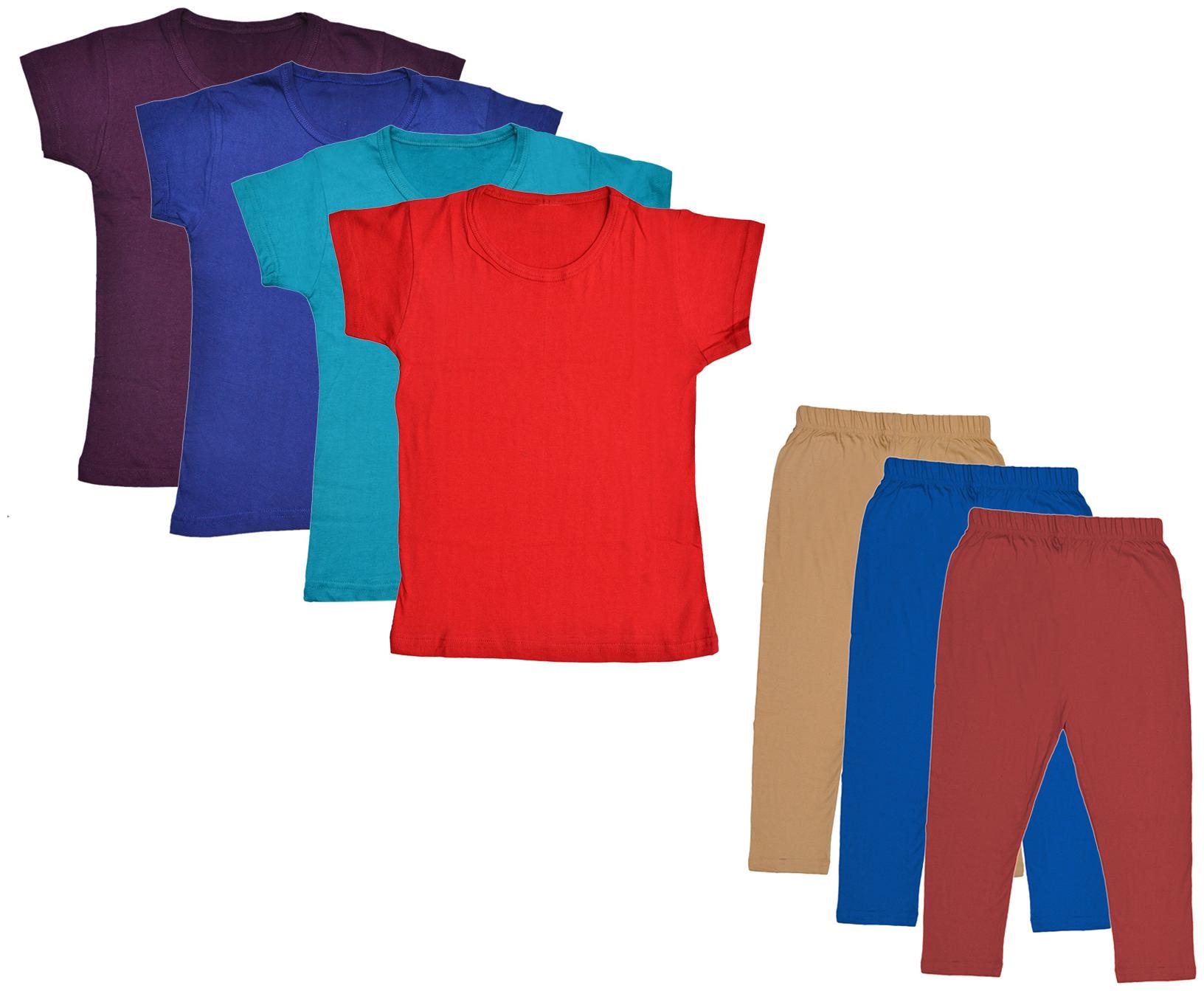 

Indiweaves Girl Cotton Top Bottom Set - Multi