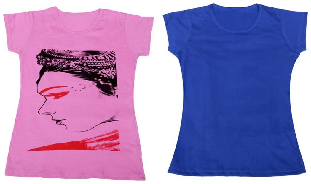 

Indiweaves Girl Cotton Solid T shirt - Multi