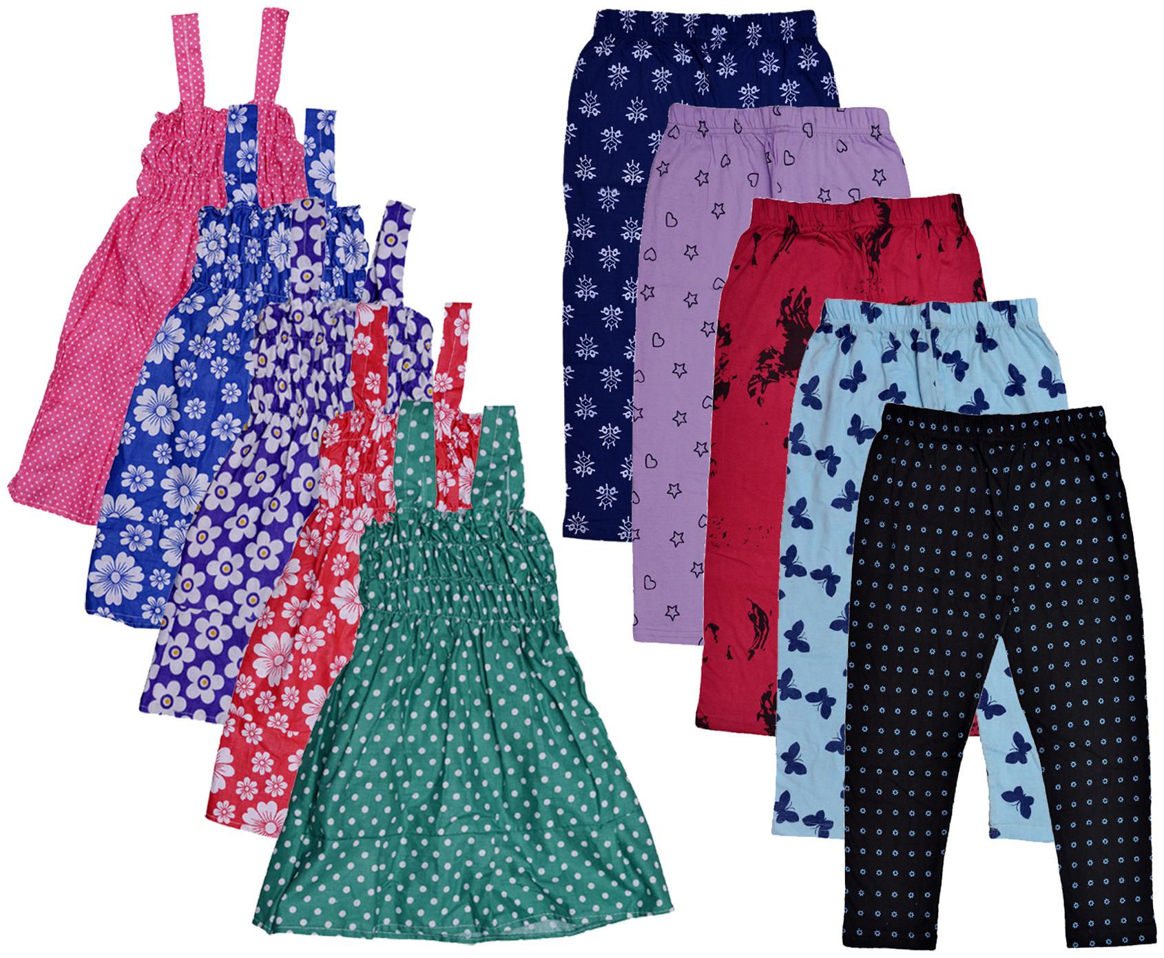 

Indiweaves Girl Cotton Top Bottom Set - Multi
