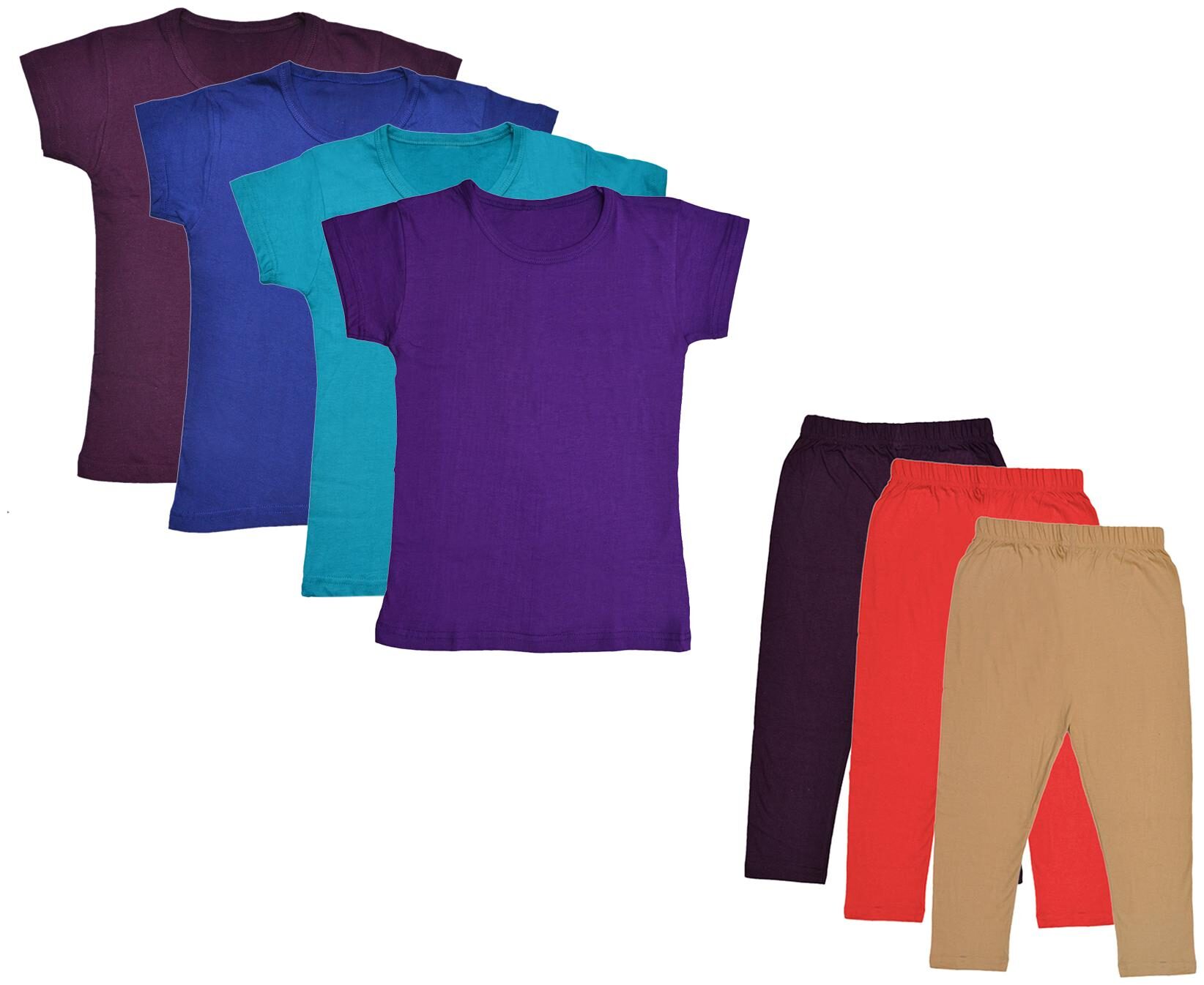 

Indiweaves Girl Cotton Top Bottom Set - Multi