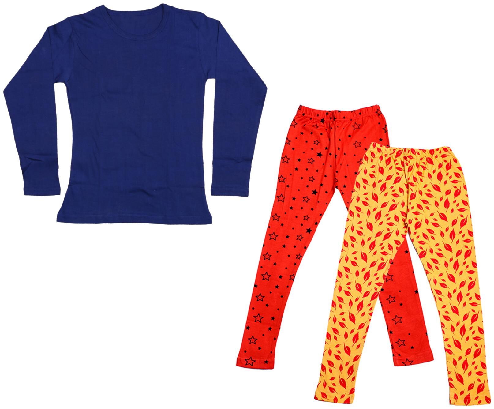 

Indiweaves Girl Cotton Solid T shirt - Multi