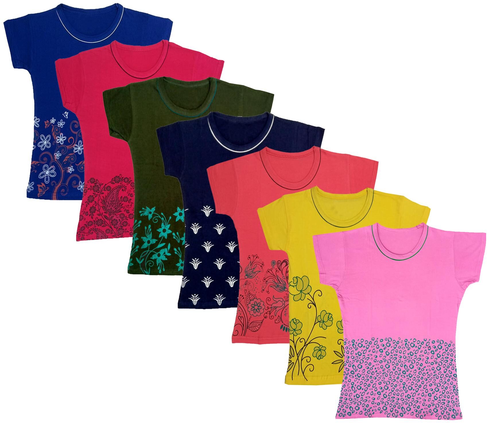 

Indiweaves Girl Cotton Printed T shirt - Multi