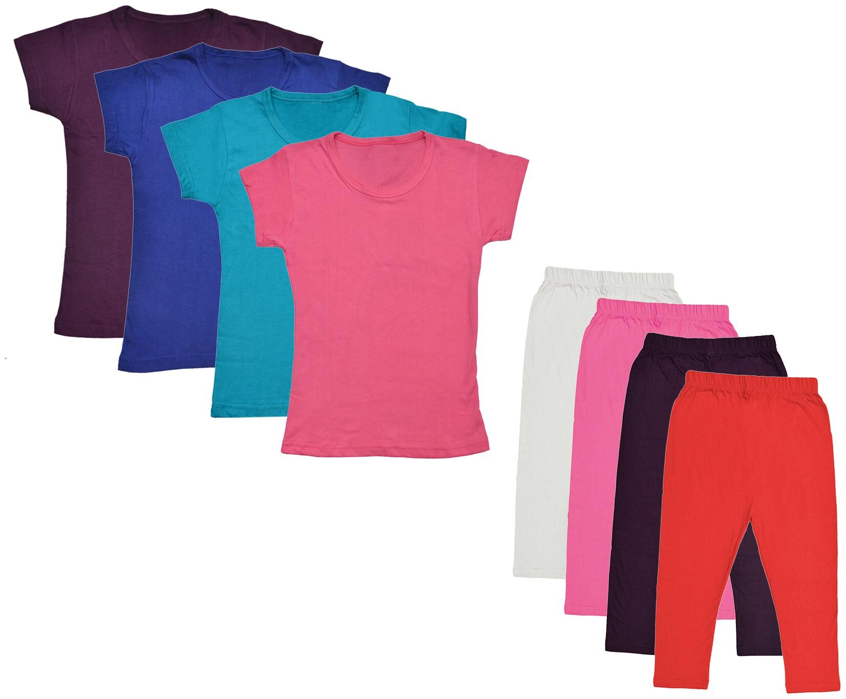 

Indiweaves Girl Cotton Top Bottom Set - Multi