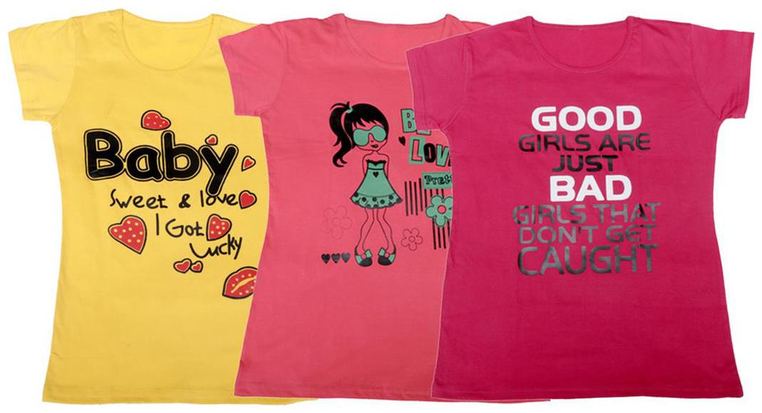 

Indiweaves Girl Cotton Solid T shirt - Blue