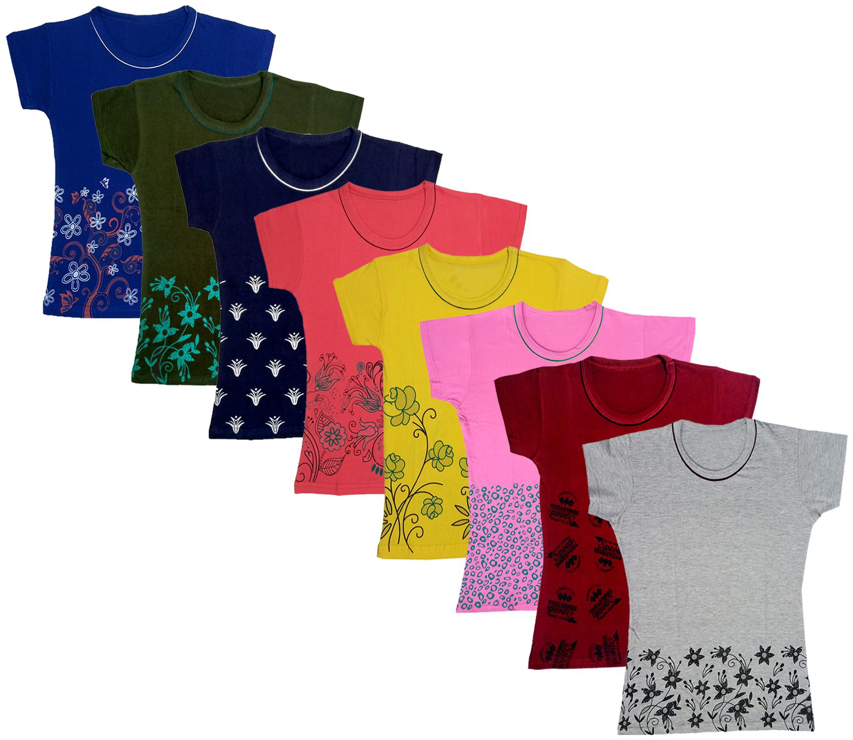 

Indiweaves Girl Cotton Printed T shirt - Multi