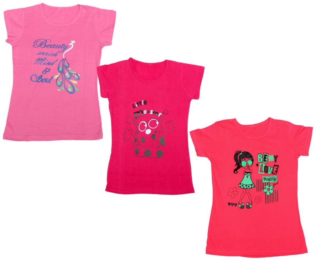 

Indiweaves Girl Cotton Printed T shirt - Multi