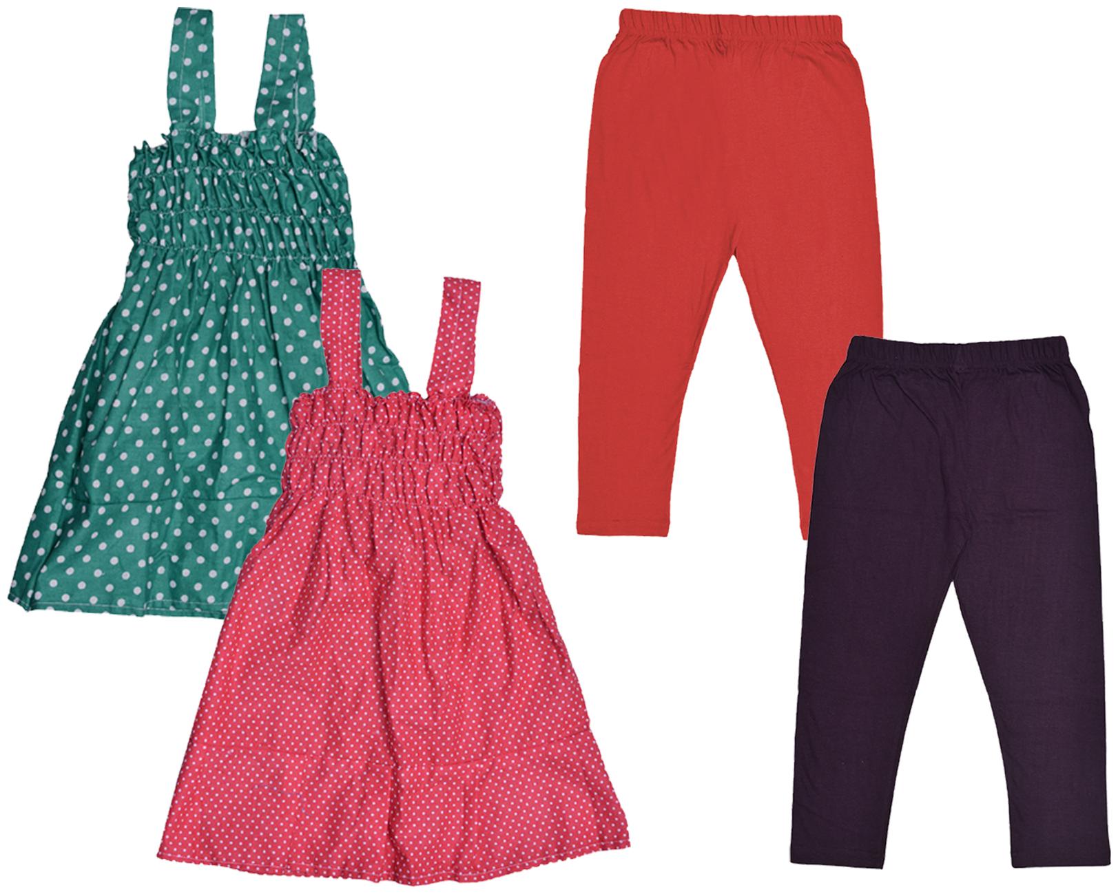 

Indiweaves Girl Cotton Top Bottom Set - Multi