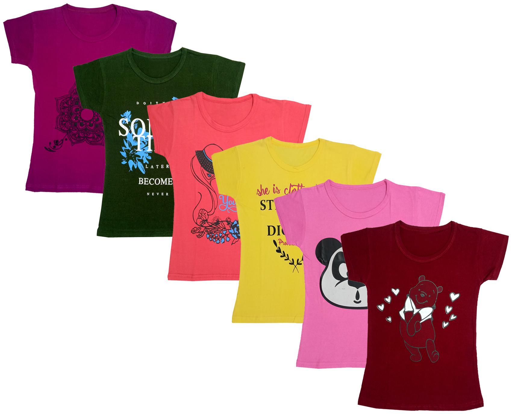 

Indiweaves Girl Cotton Printed T shirt - Multi