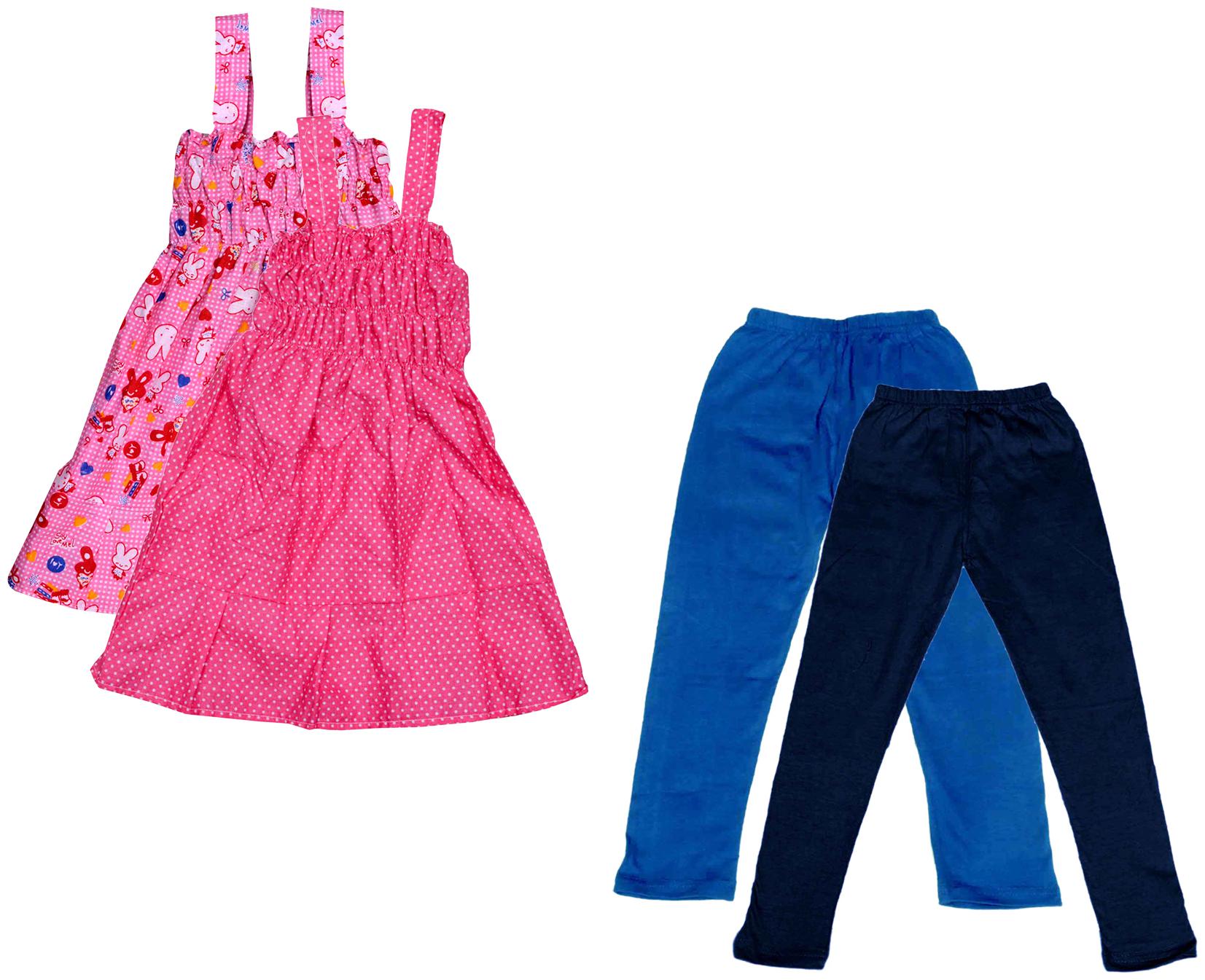 

Indiweaves Girl Cotton Top Bottom Set - Multi