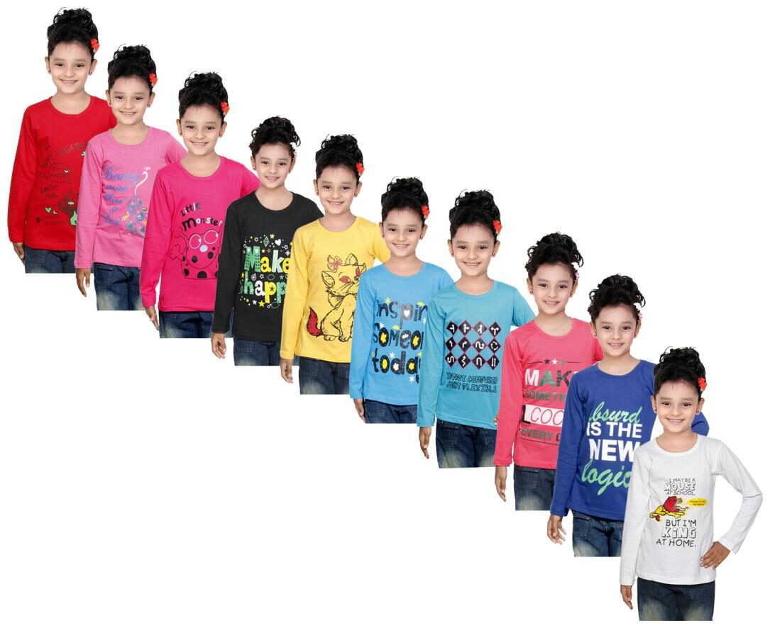 

Indiweaves Girl Cotton Solid Top - Multi