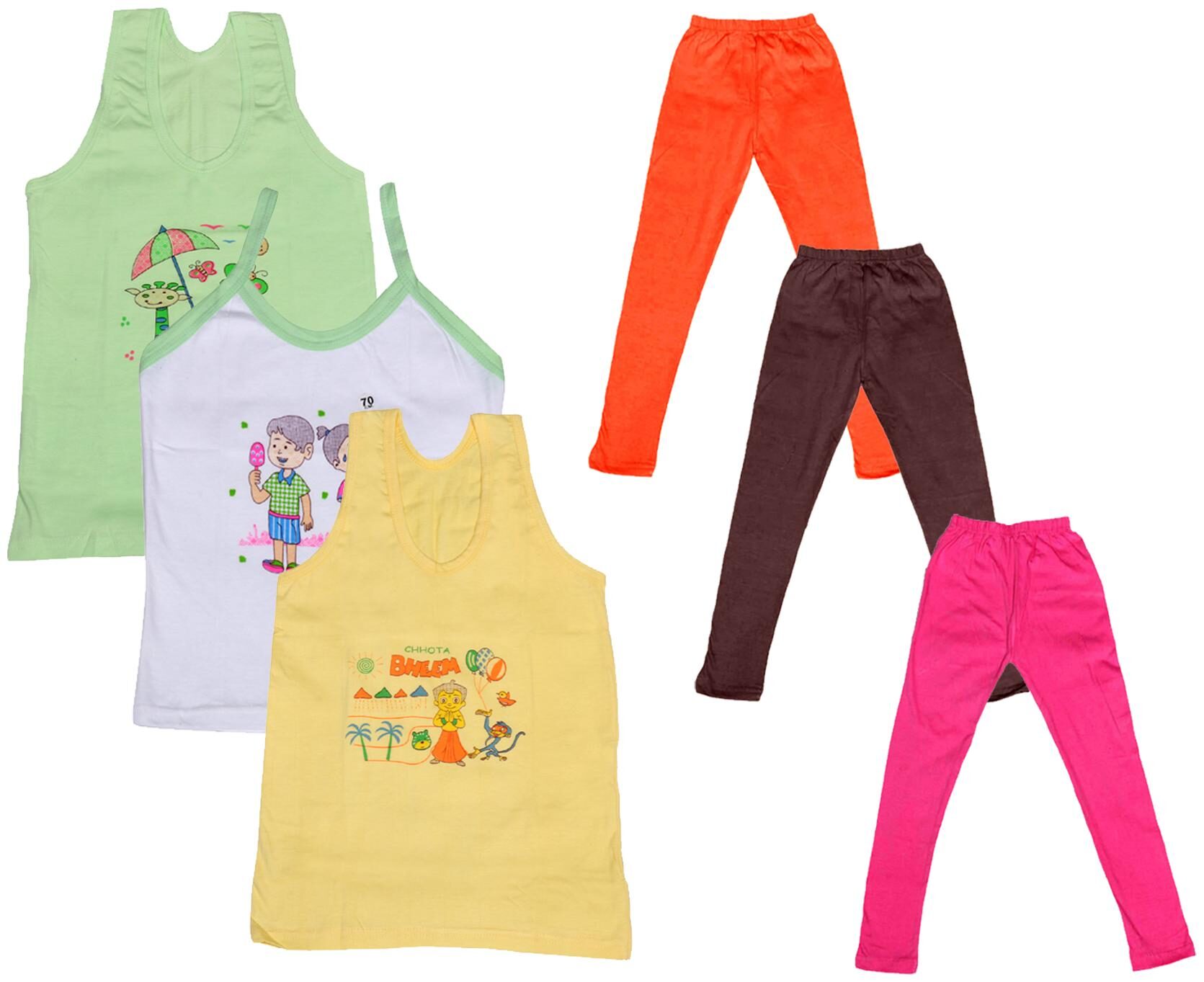 

Indiweaves Girl Cotton Top Bottom Set - Multi