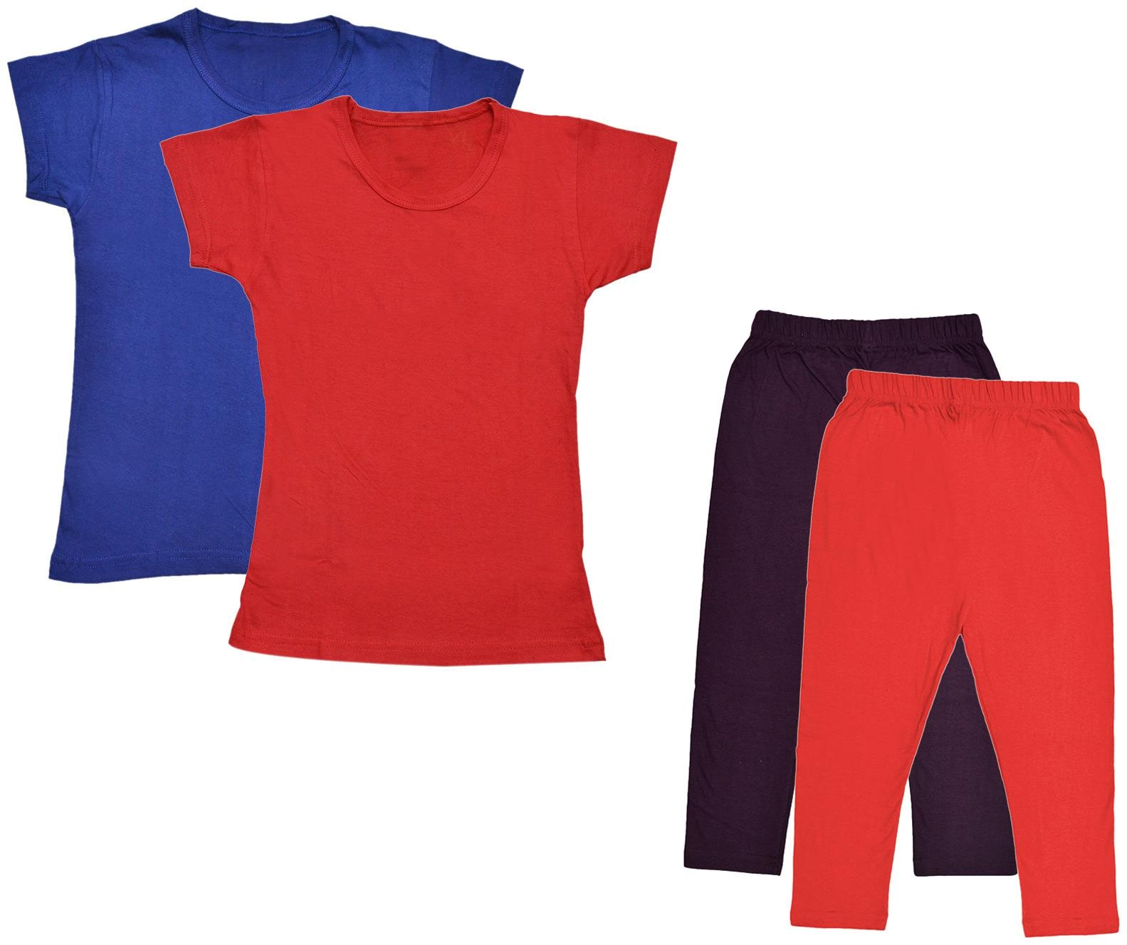 

Indiweaves Girl Cotton Top Bottom Set - Multi