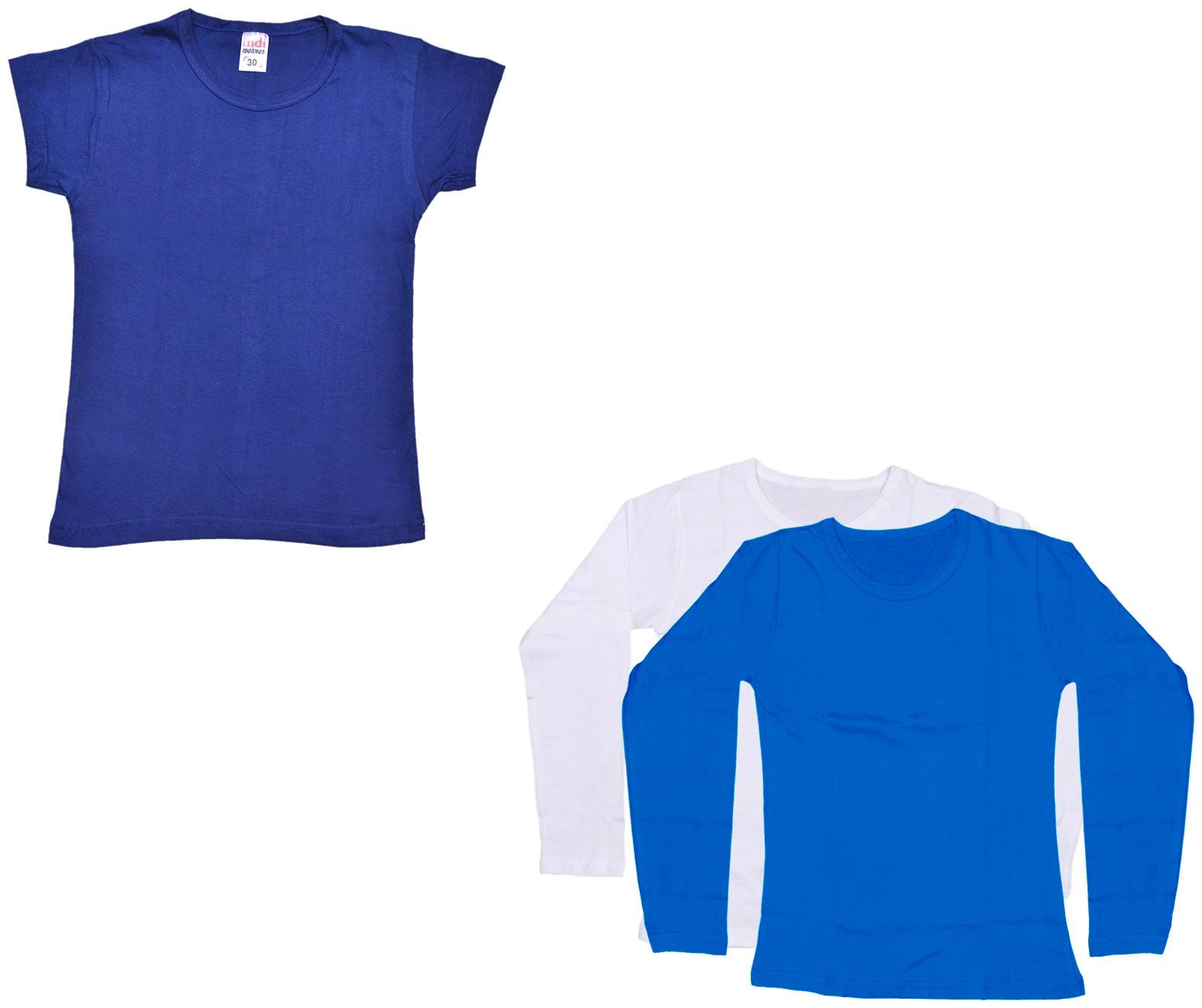 

Indiweaves Girl Cotton Solid T shirt - Multi