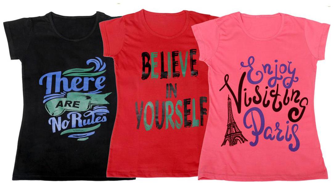 

Indiweaves Girl Cotton Solid T shirt - Blue