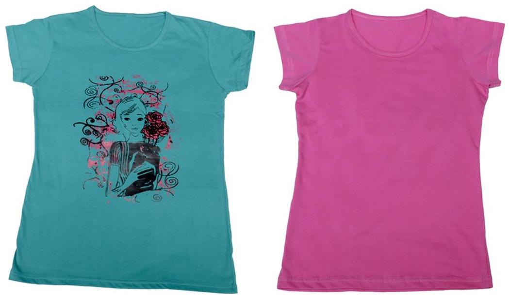 

Indiweaves Girl Cotton Solid T shirt - Multi