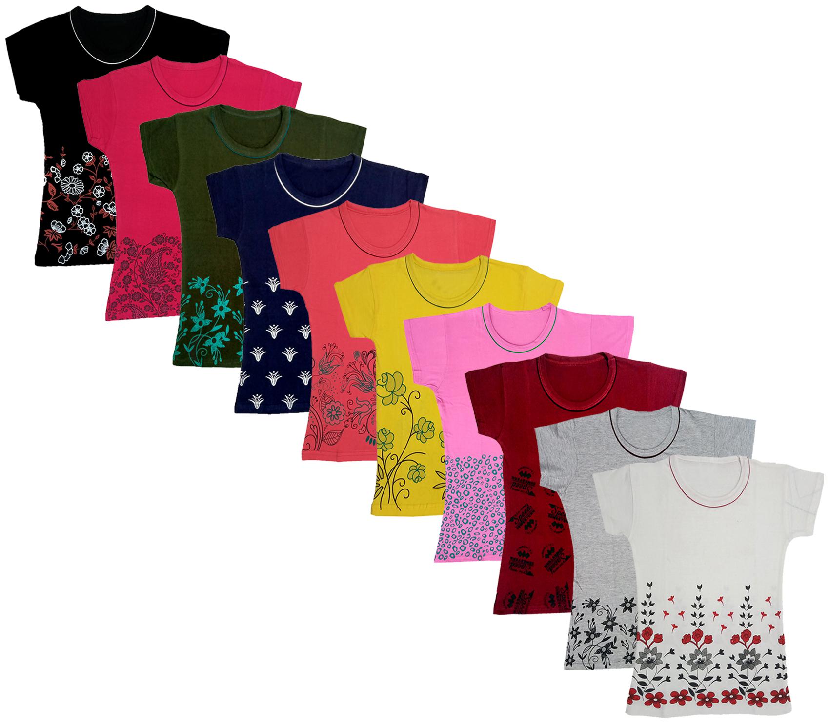 

Indiweaves Girl Cotton Printed T shirt - Multi