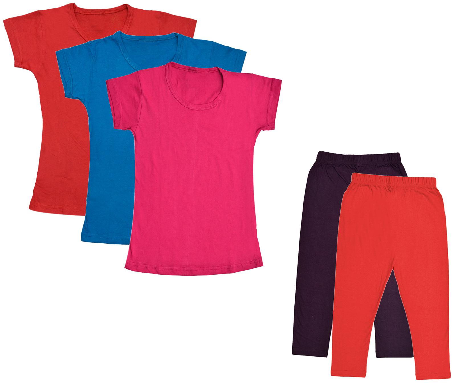 

Indiweaves Girl Cotton Top Bottom Set - Multi