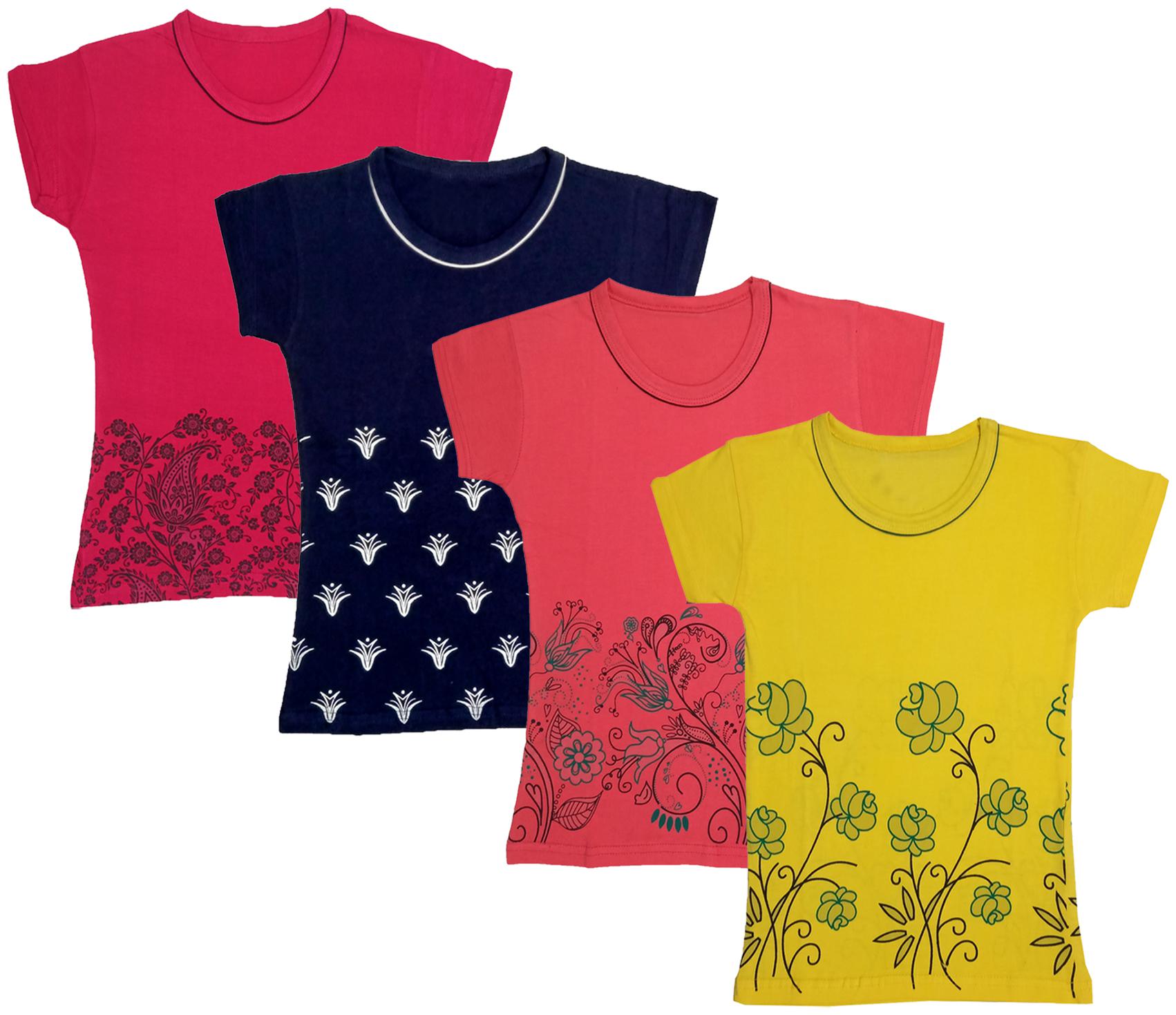 

Indiweaves Girl Cotton Printed T shirt - Multi