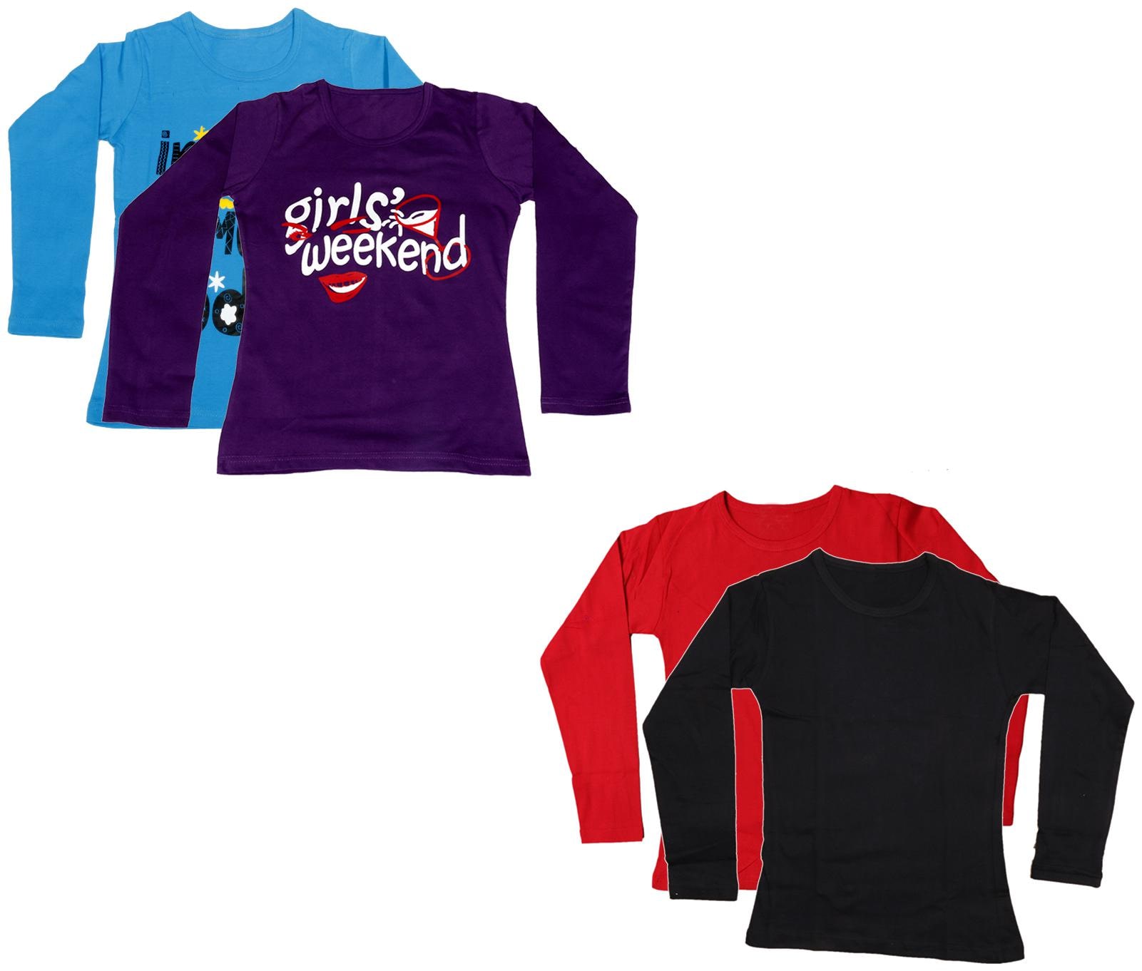 

Indiweaves Girl Cotton Printed T shirt - Multi