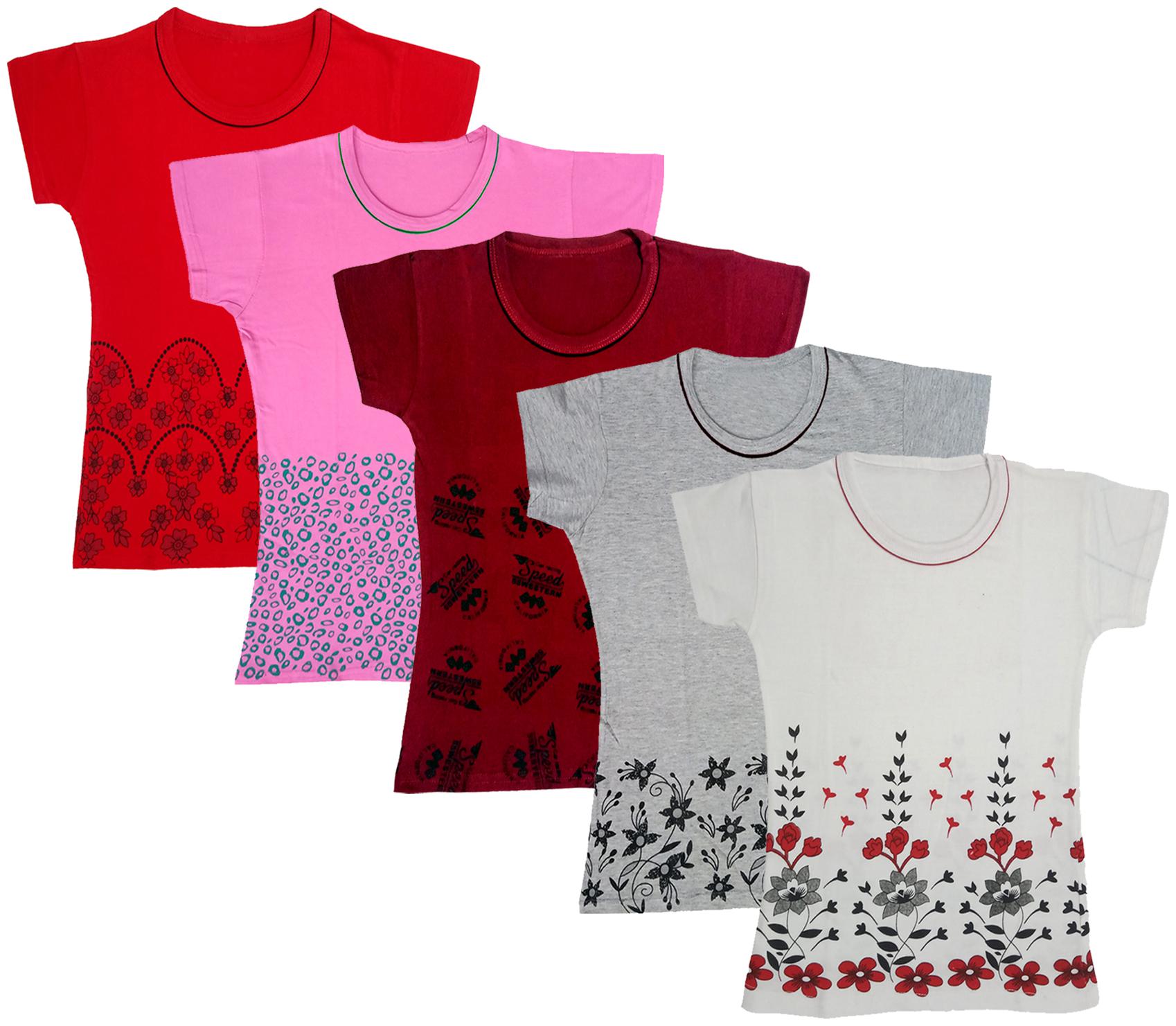 

Indiweaves Girl Cotton Printed T shirt - Multi