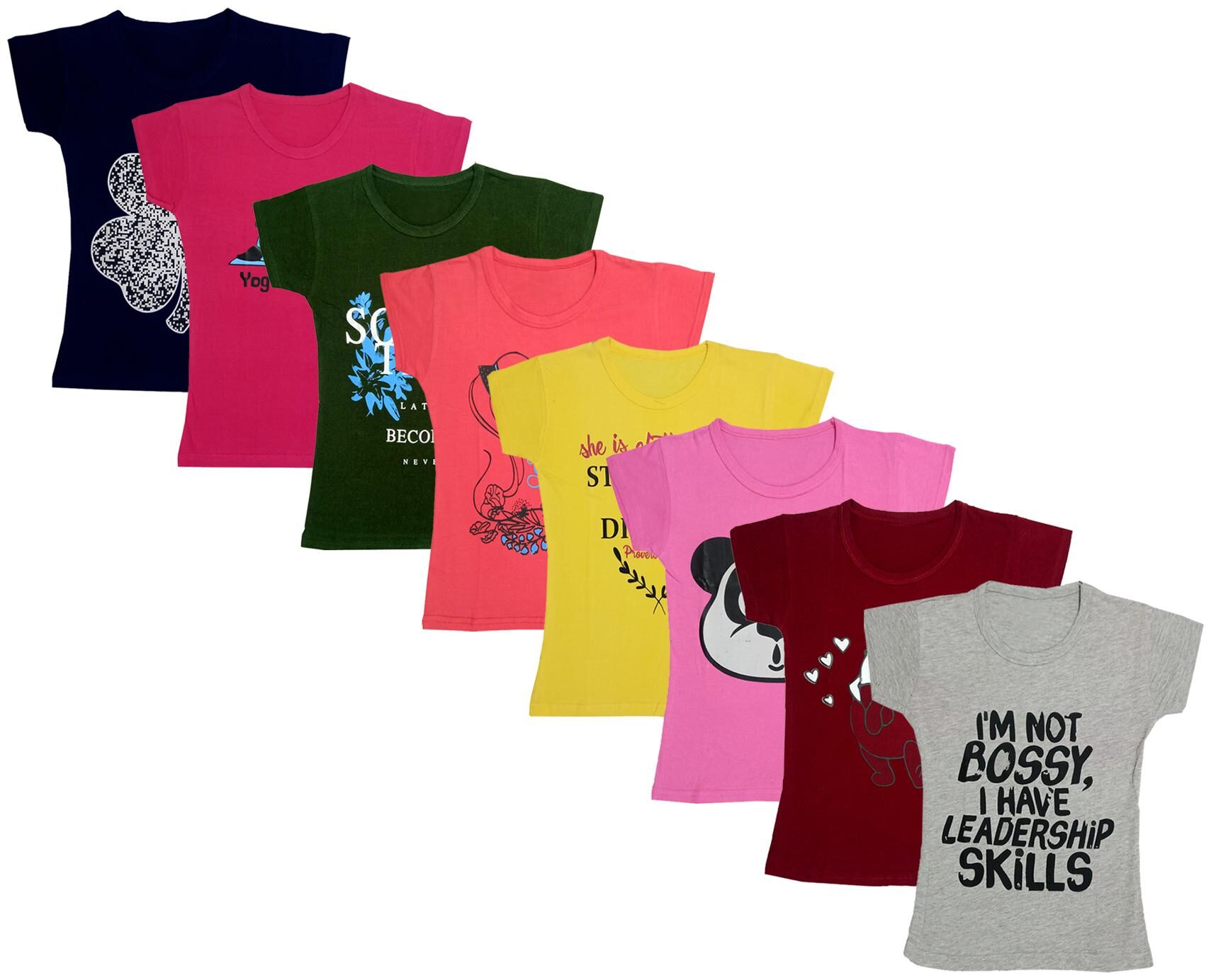 

Indiweaves Girl Cotton Printed T shirt - Multi