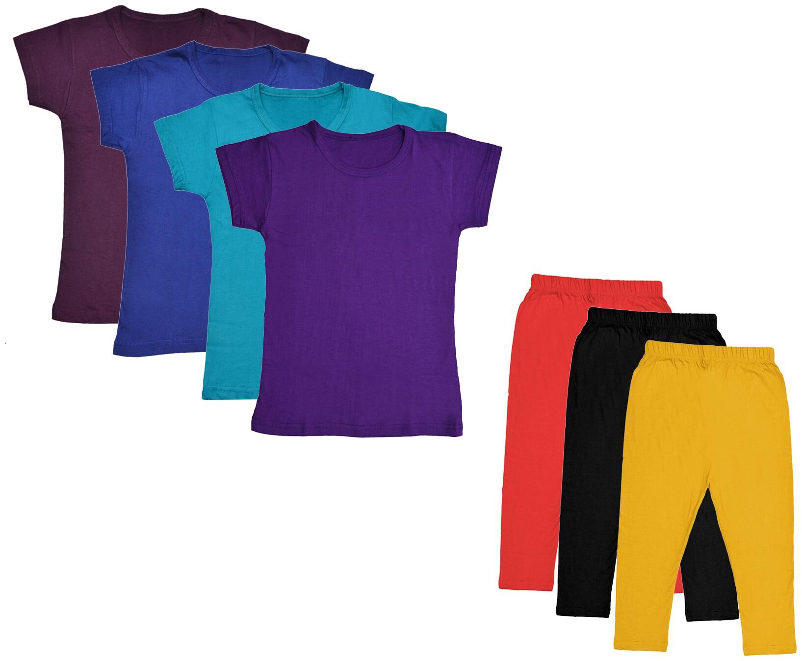

Indiweaves Girl Cotton Top Bottom Set - Multi