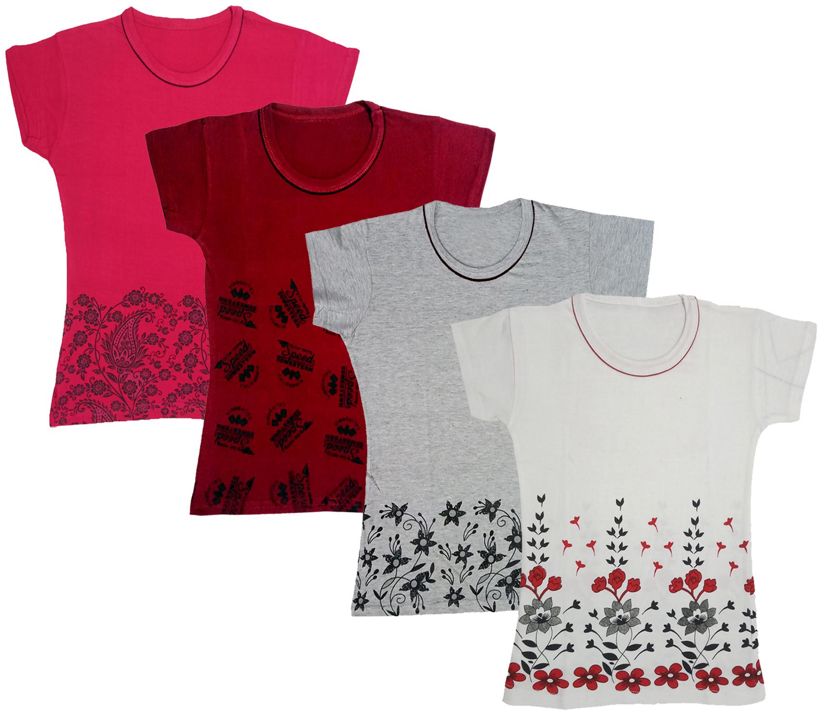 

Indiweaves Girl Cotton Printed T shirt - Multi