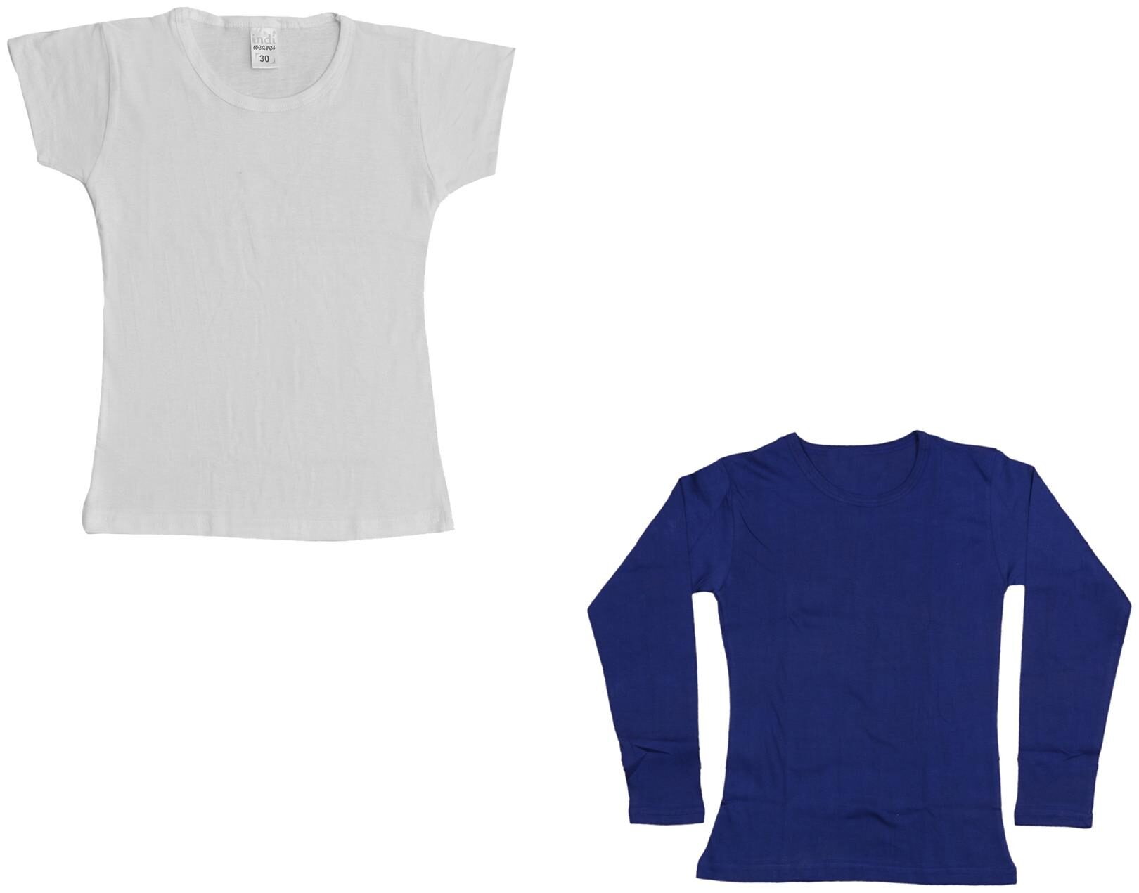 

Indiweaves Girl Cotton Solid T shirt - Multi