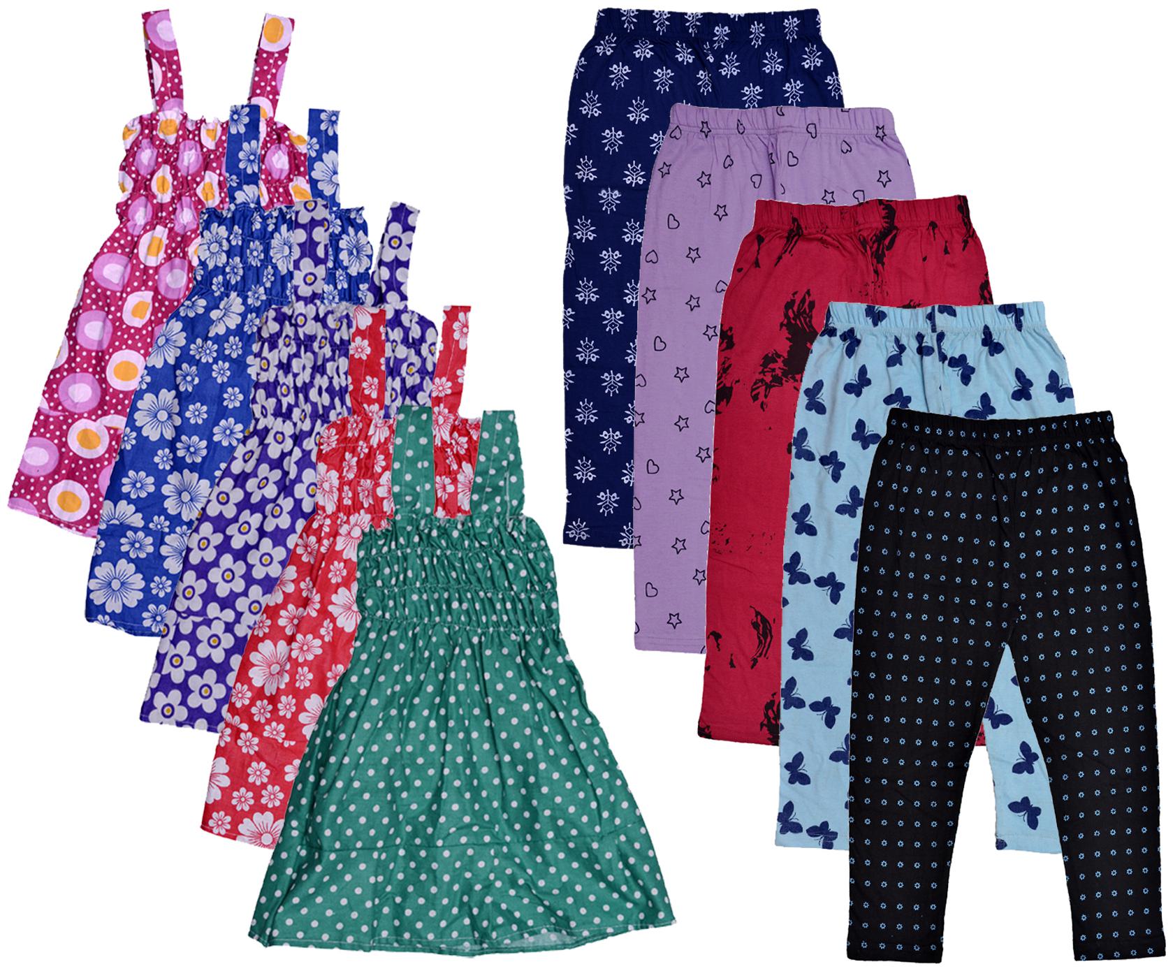 

Indiweaves Girl Cotton Top Bottom Set - Multi