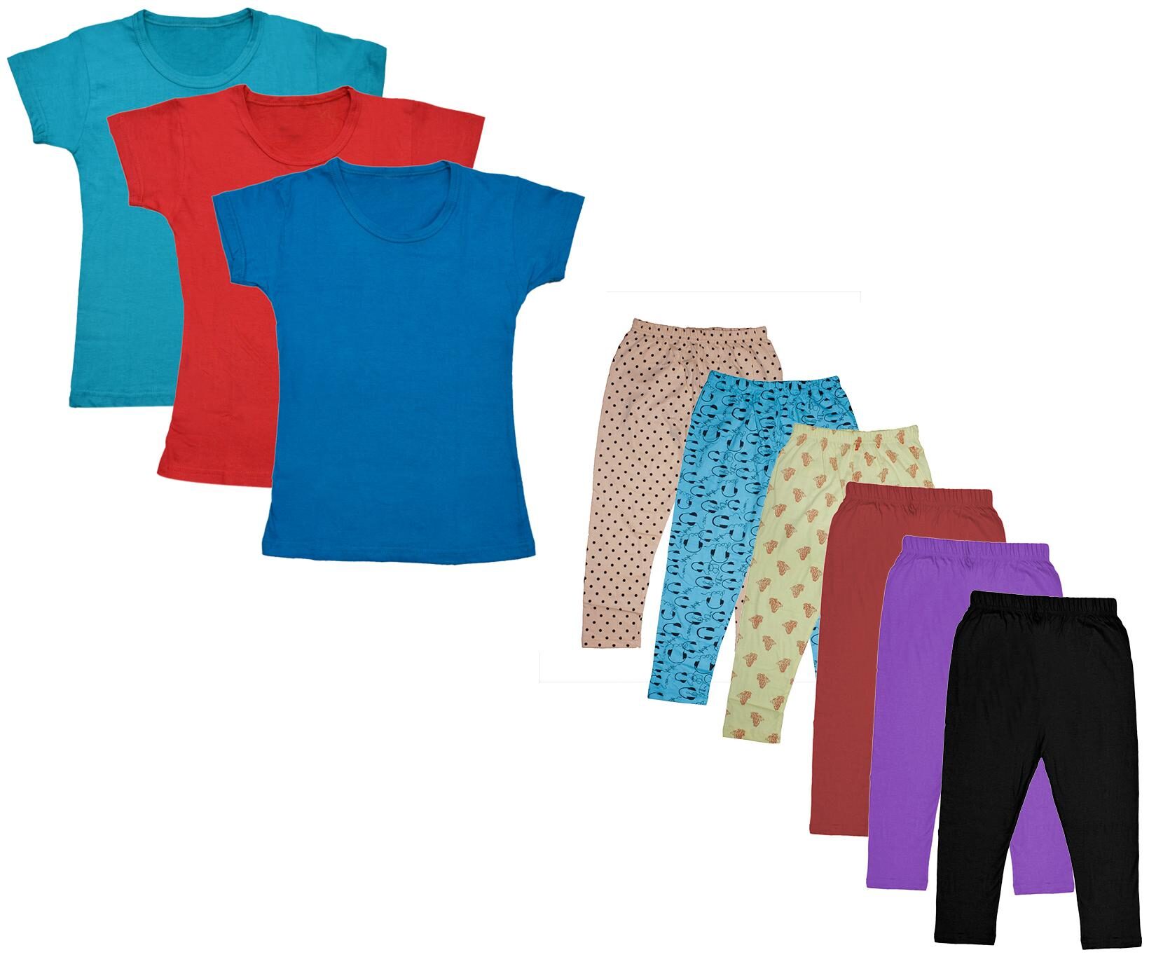 

Indiweaves Girl Cotton Top Bottom Set - Multi