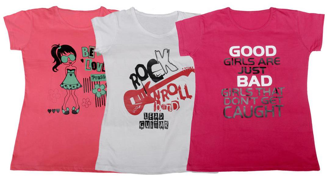 

Indiweaves Girl Cotton Printed T shirt - Red