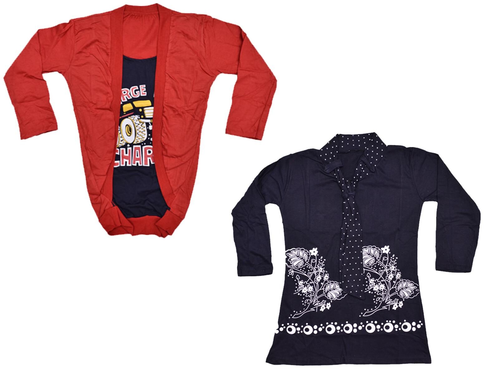 

Indiweaves Girl Cotton Printed Top - Multi