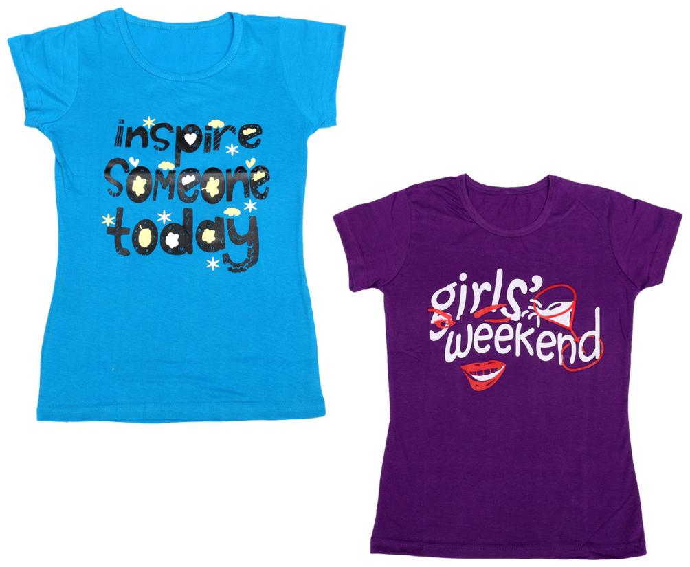 

Indiweaves Girl Cotton Printed T shirt - Multi